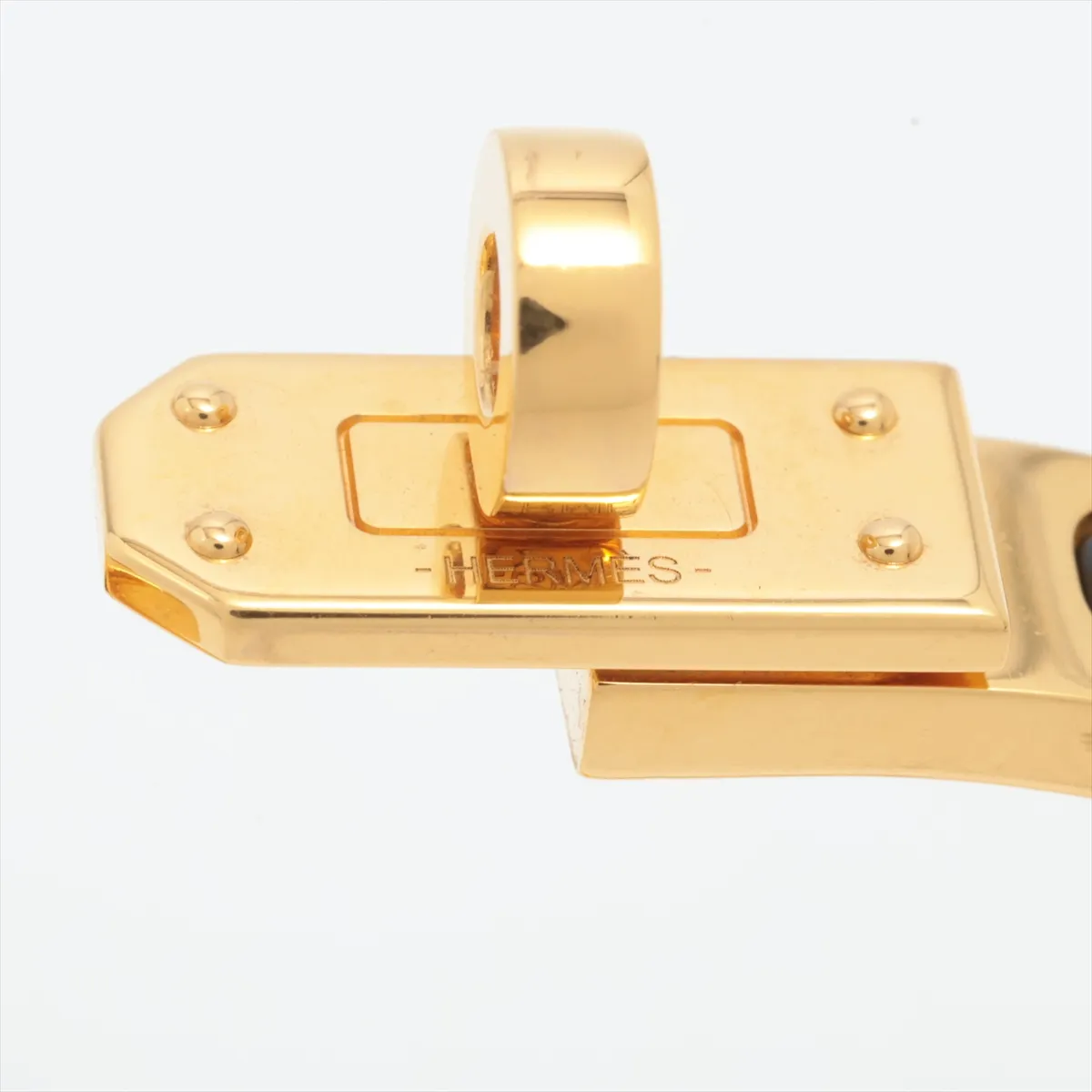 Mini Click Kelly Bracelet, GP x Enamel, Black x Gold, — view 6
