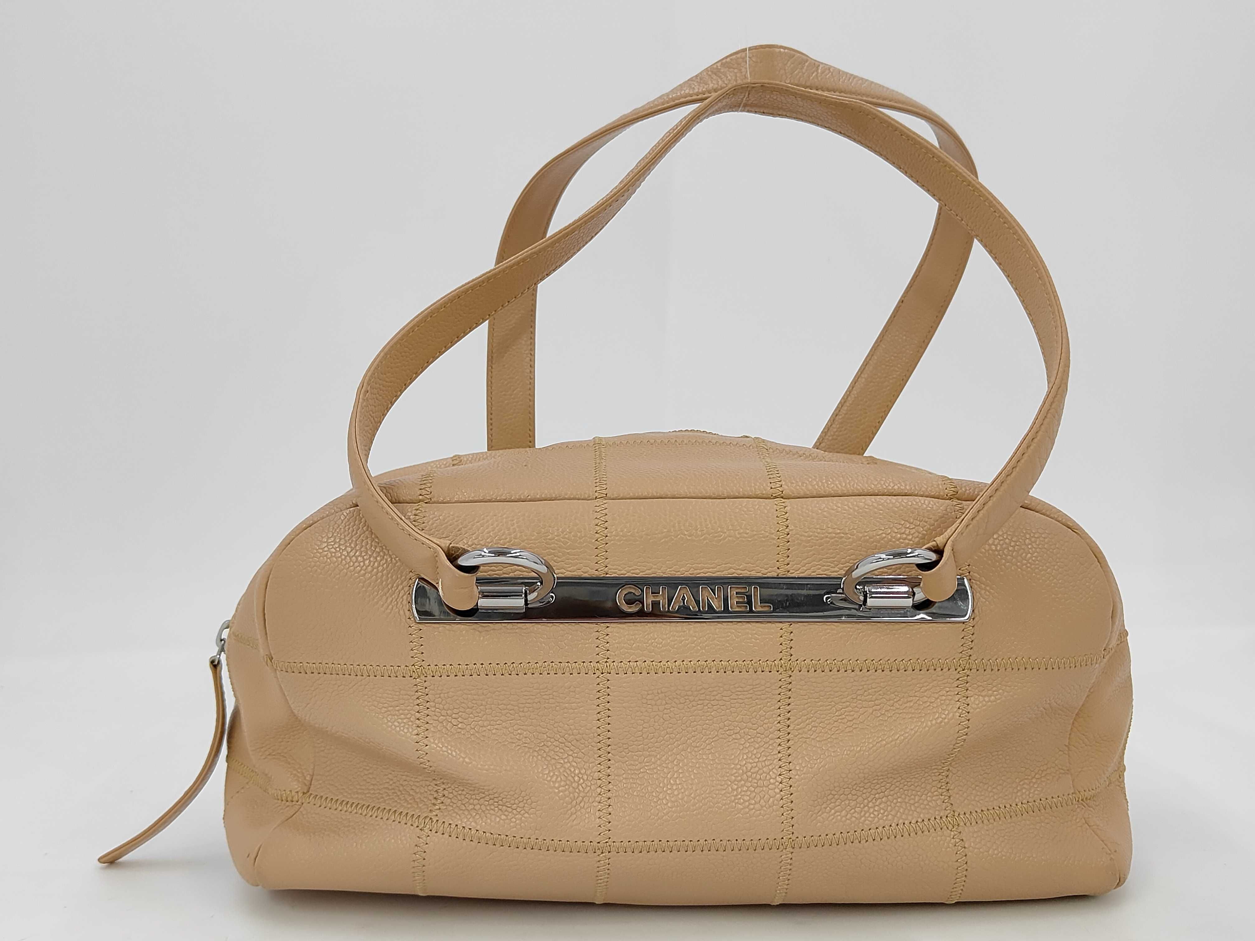 Chocolate Bar Boston Bag, Beige Handbag