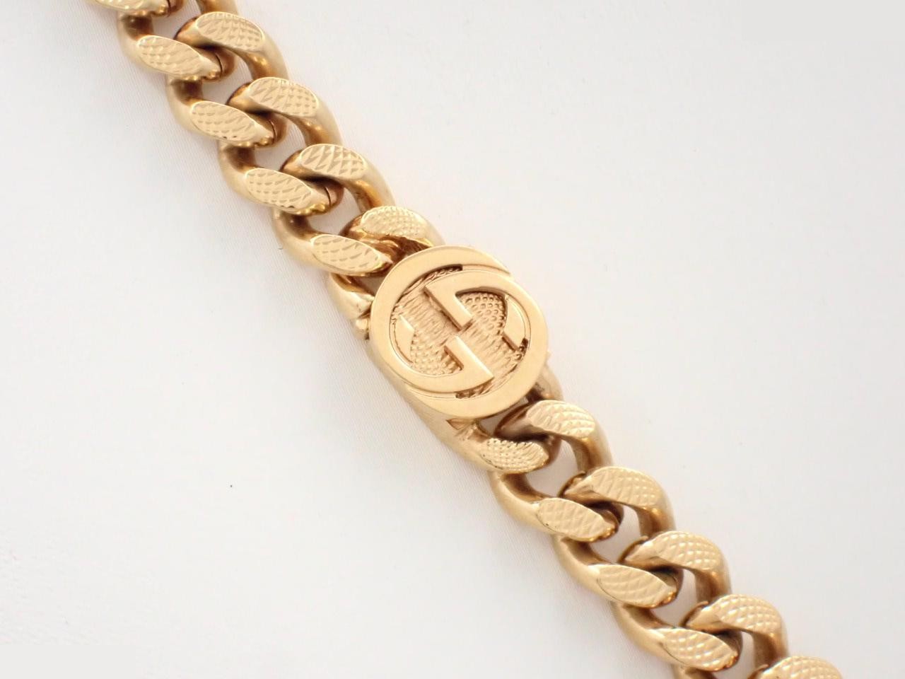 Gold-colored chain necklace, approximately 50cm in length. — view 2