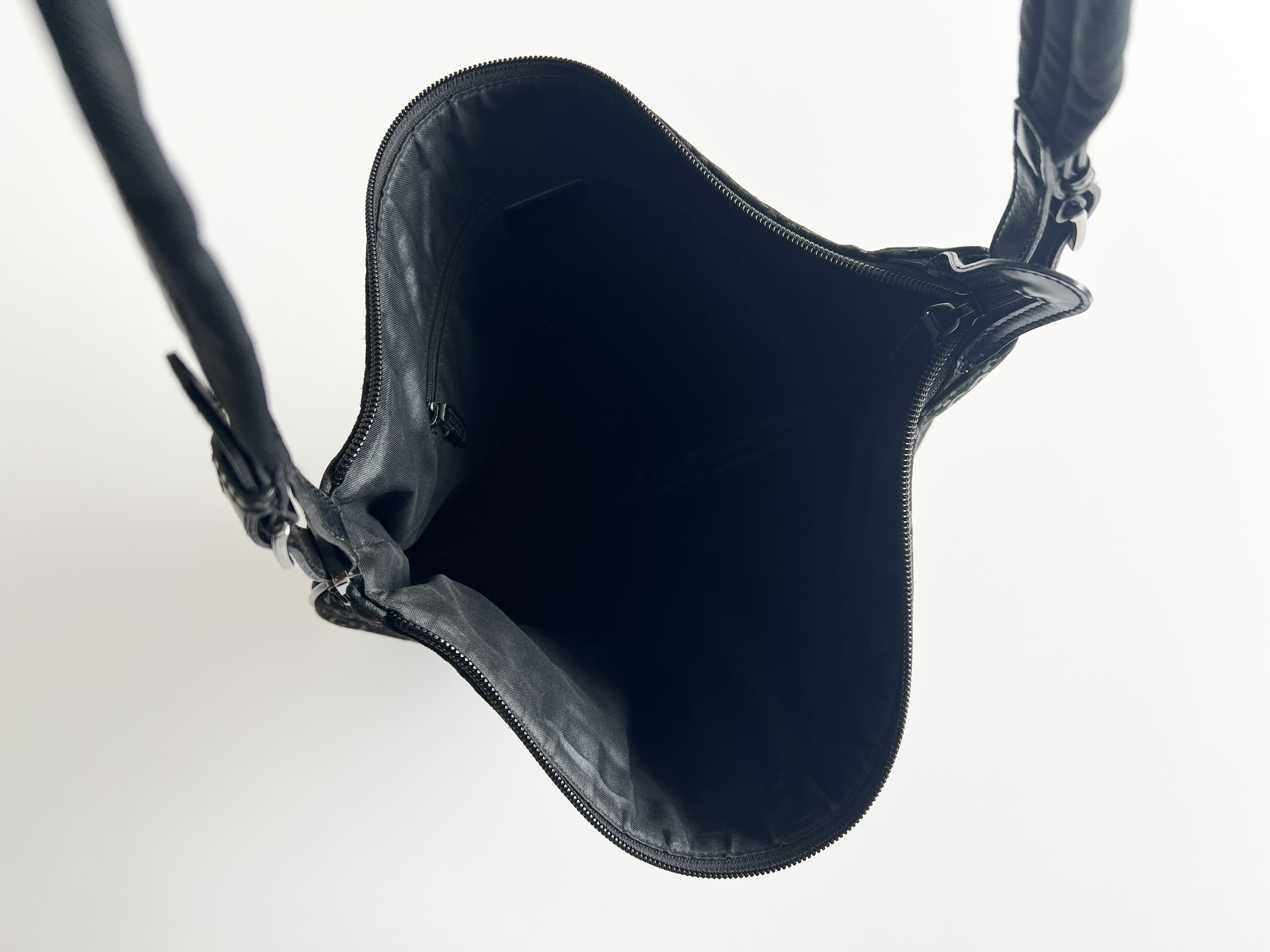 GG Velour Suede Hobo Leather One-Shoulder Bag — view 4