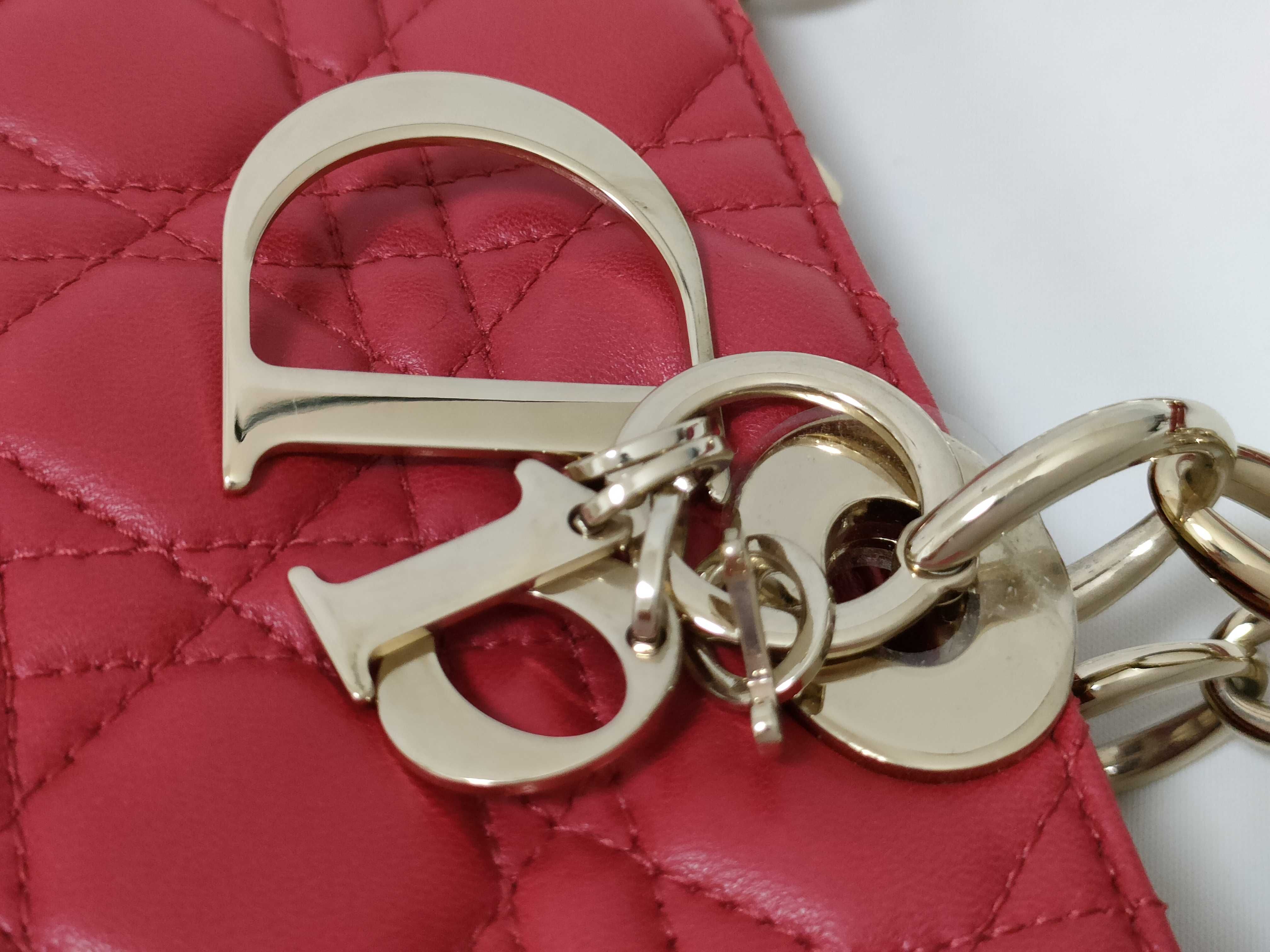 Lady Dior KR- Lady Cannage Leather Chain Tote Bag Red Tote Bag — view 6