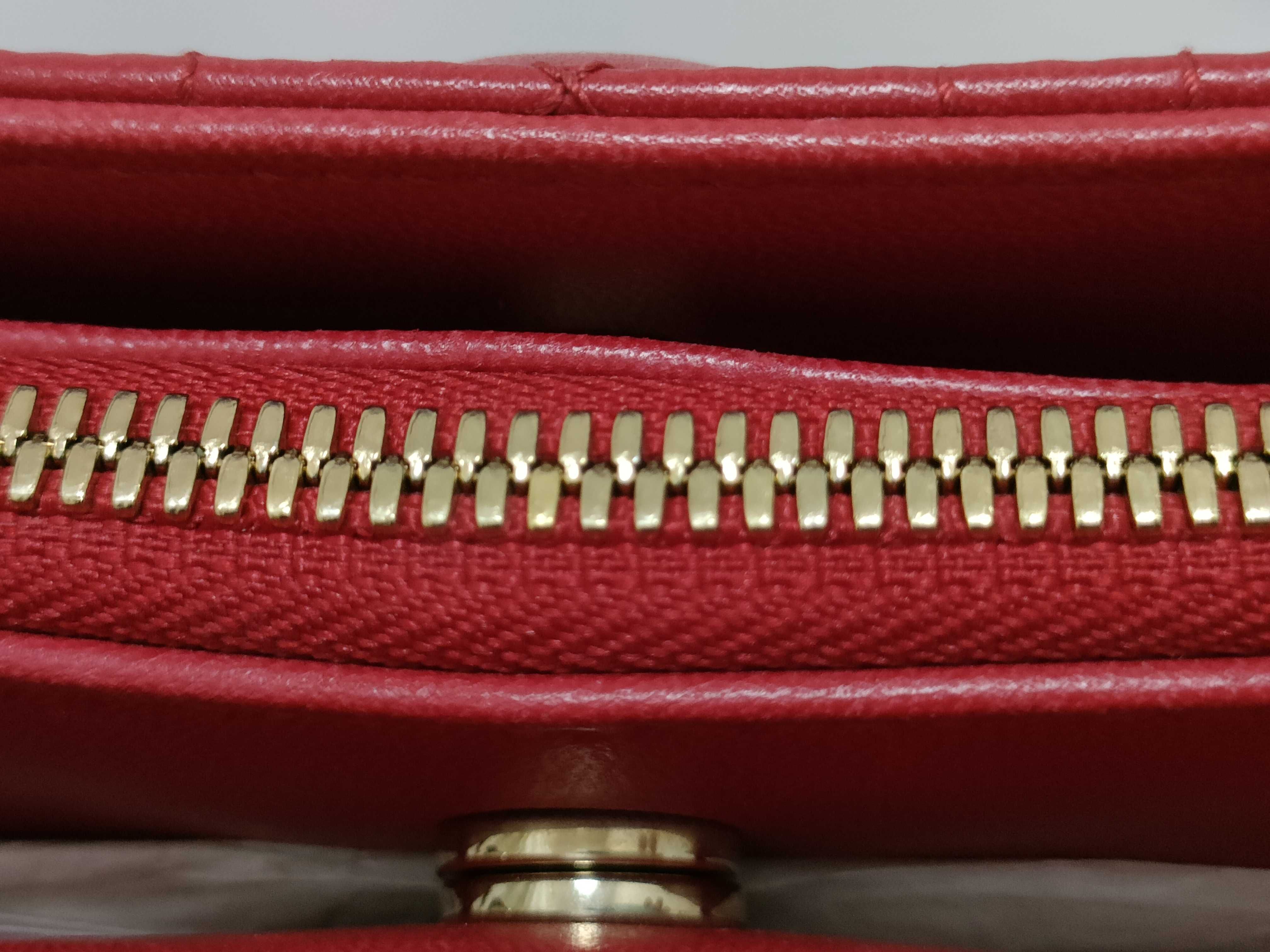 Lady Dior KR- Lady Cannage Leather Chain Tote Bag Red Tote Bag — view 7