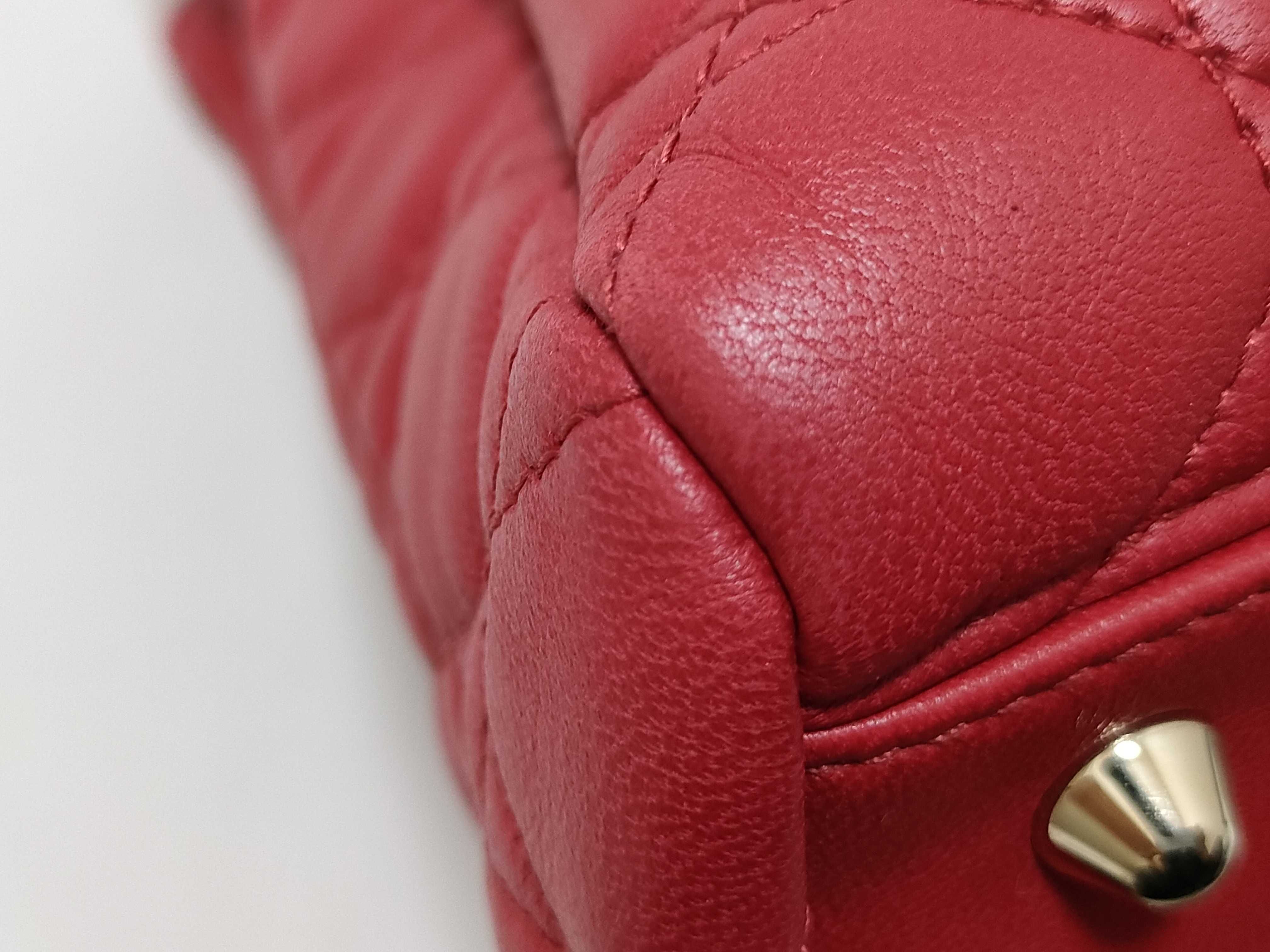 Lady Dior KR- Lady Cannage Leather Chain Tote Bag Red Tote Bag — view 8
