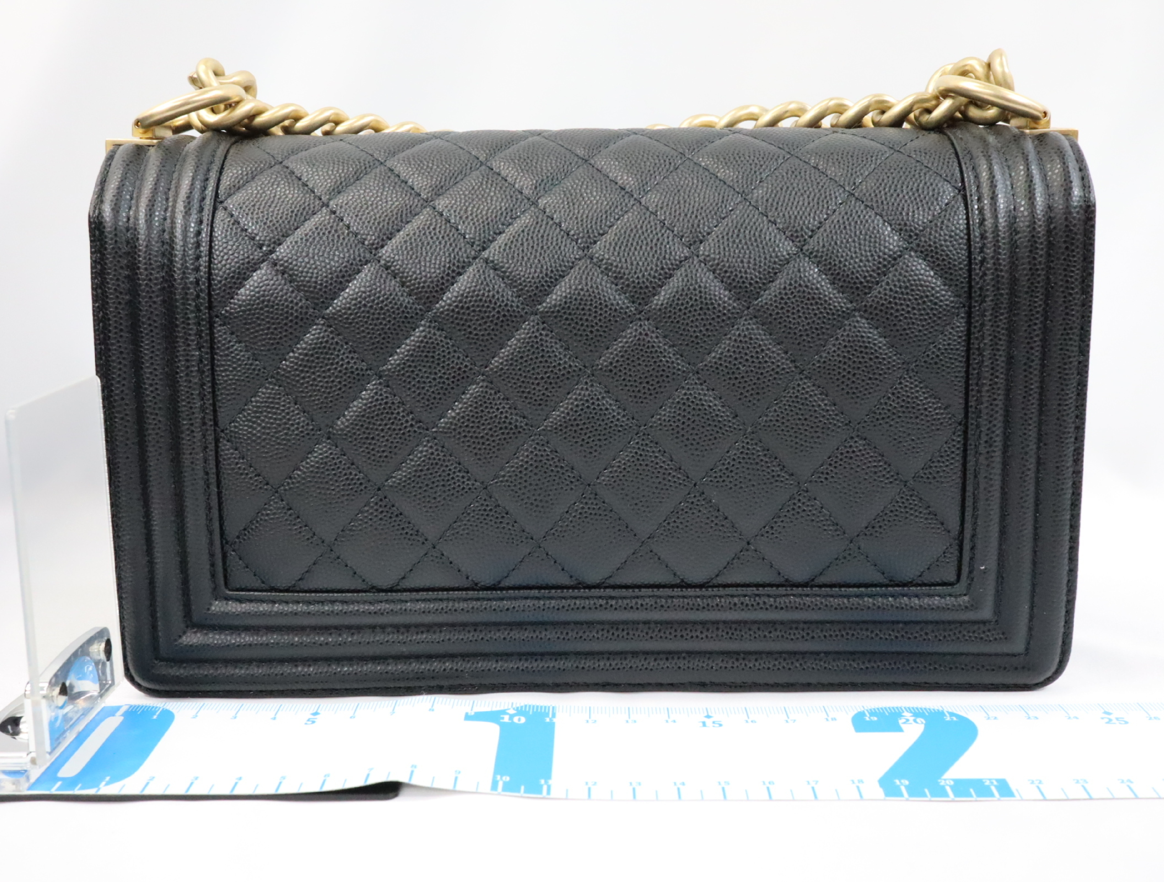 Boy Chanel 25 Caviar Skin Chain Shoulder Bag, Black with Gold Hardware, Serial Number 30s, A67086 (Shoulder Bag) — view 2