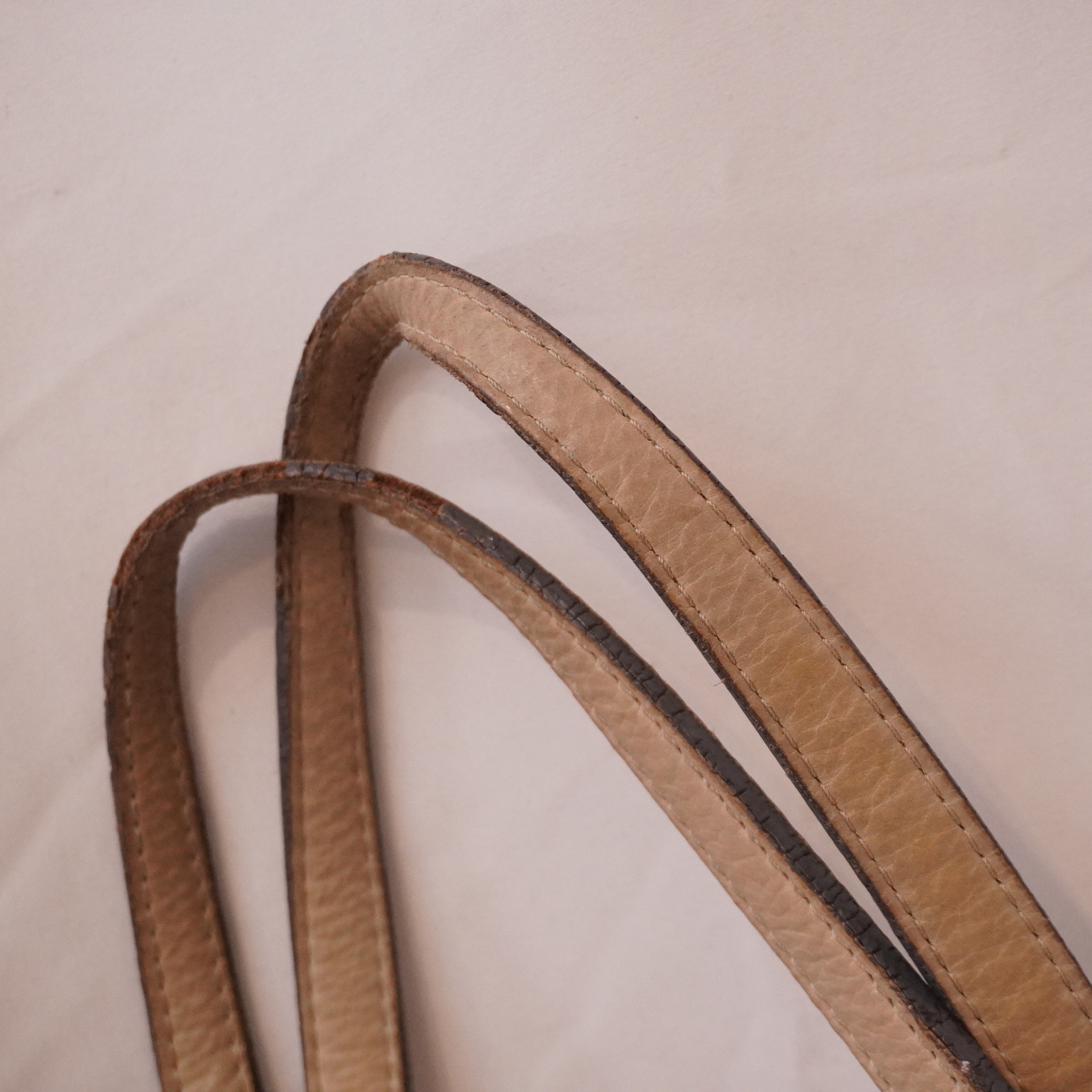 Anagram embossed fringe tassel design tan beige tote bag — view 4