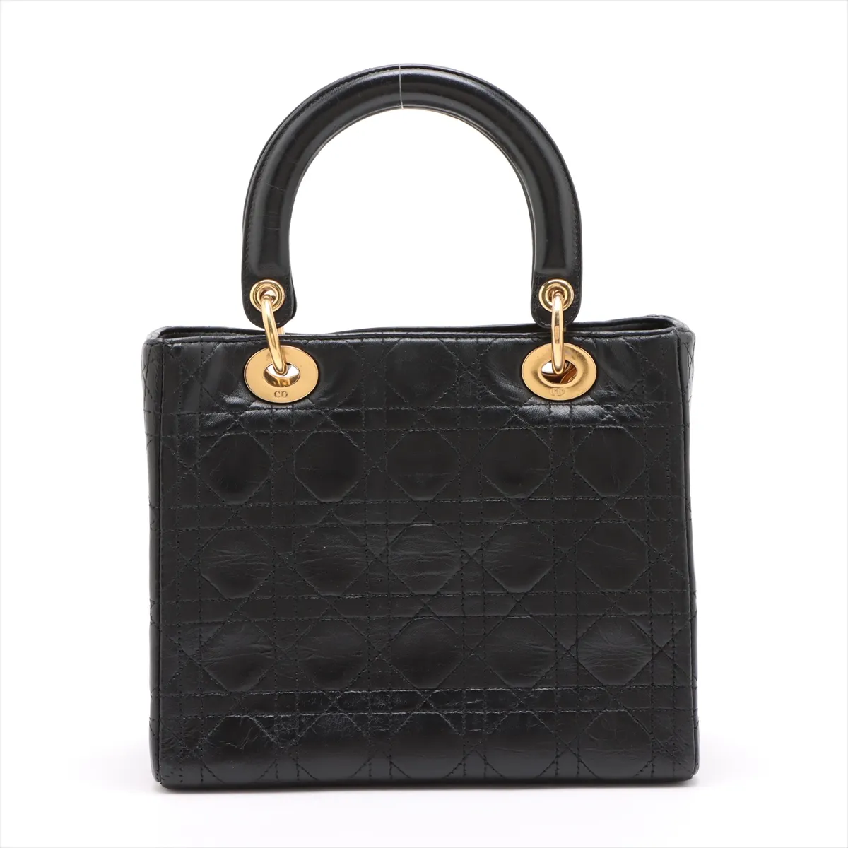 Cannage Lady Dior Leather 2WAY Handbag Black — view 2