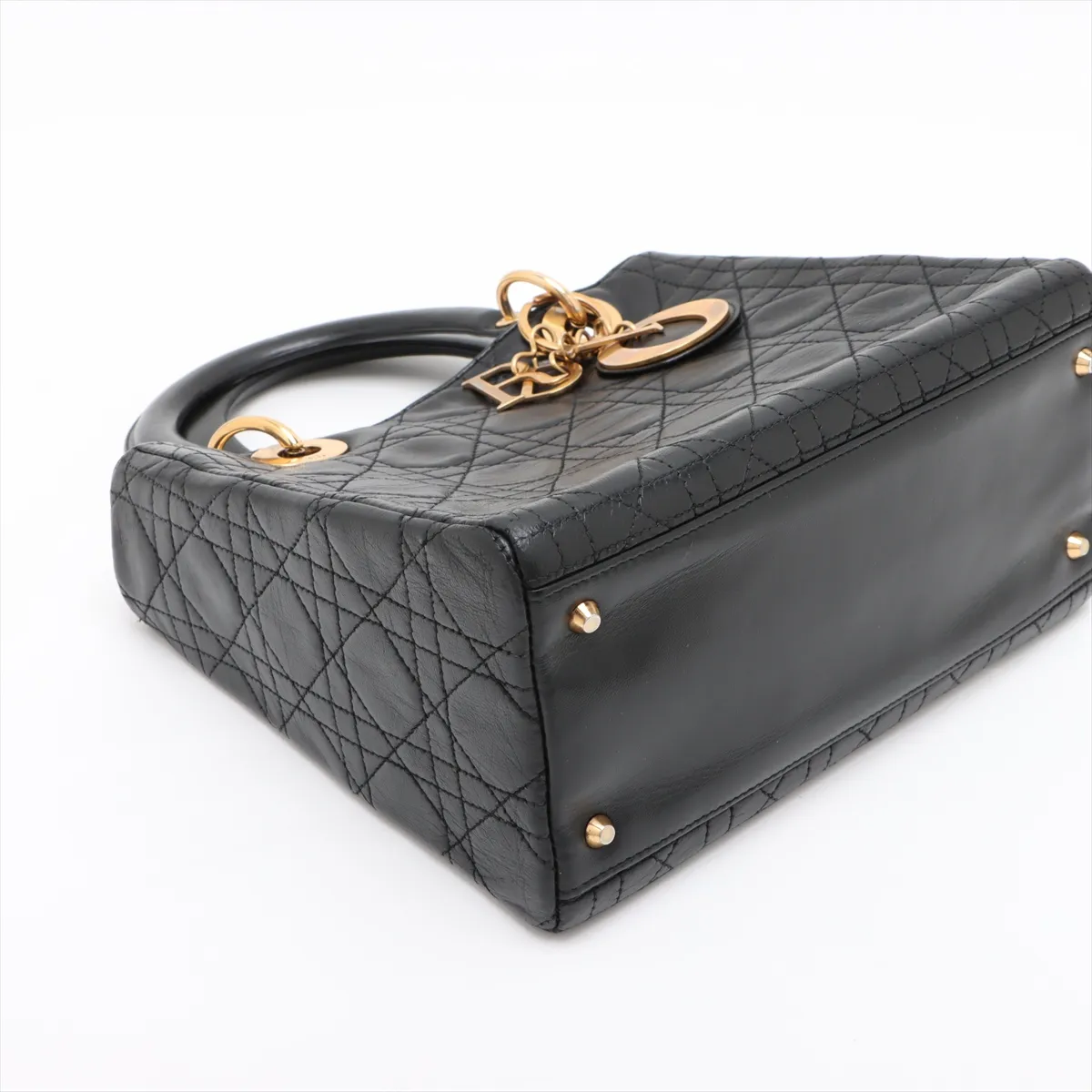 Cannage Lady Dior Leather 2WAY Handbag Black — view 4