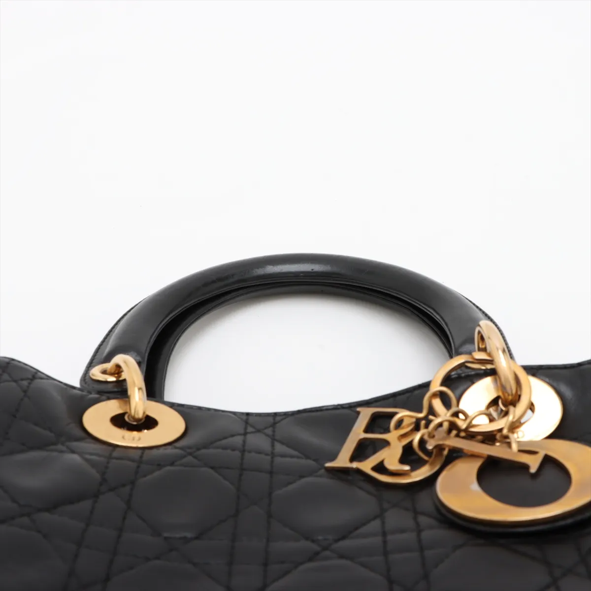 Cannage Lady Dior Leather 2WAY Handbag Black — view 6