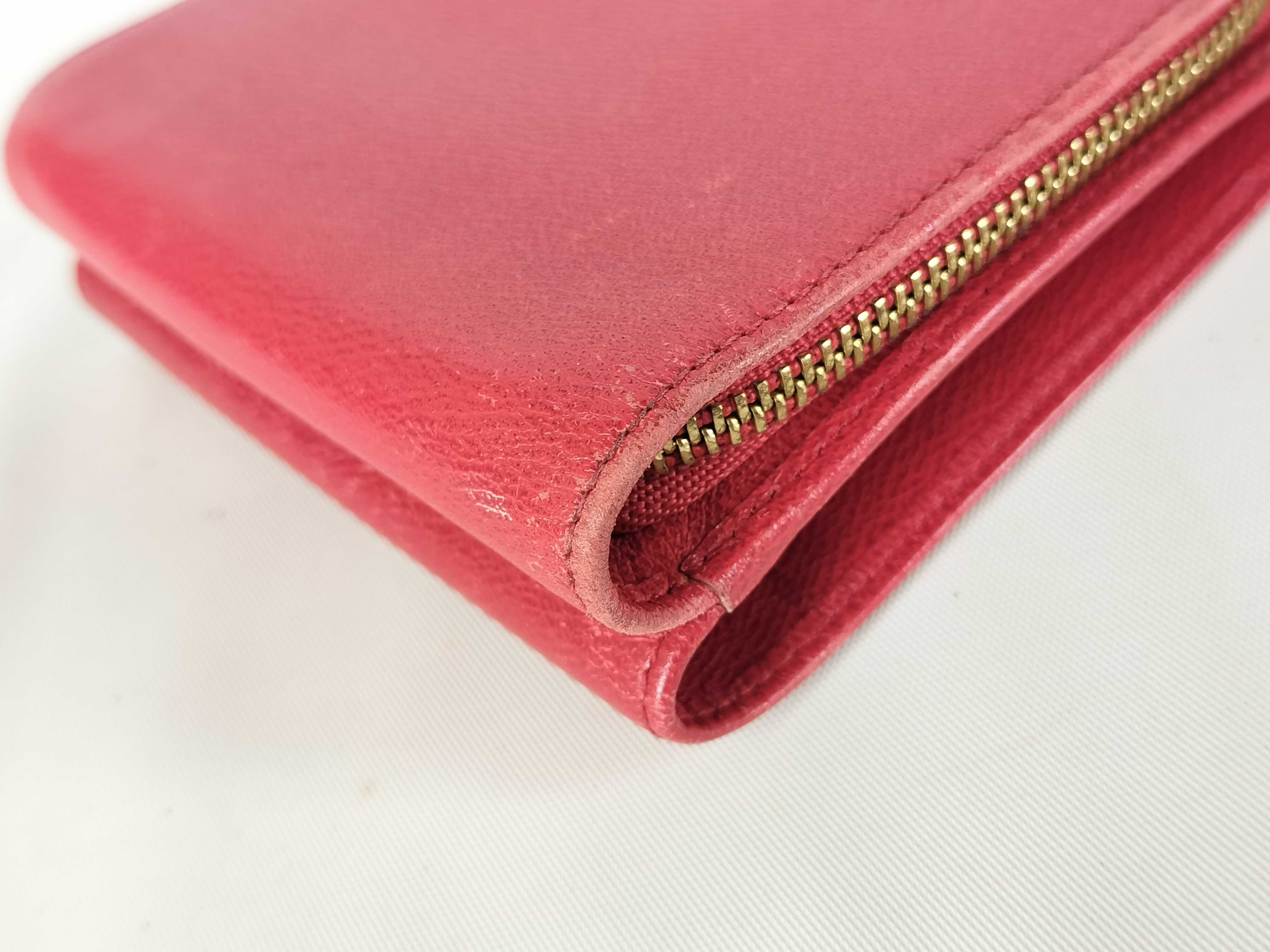 folding wallet, leather, pink wallet — view 2