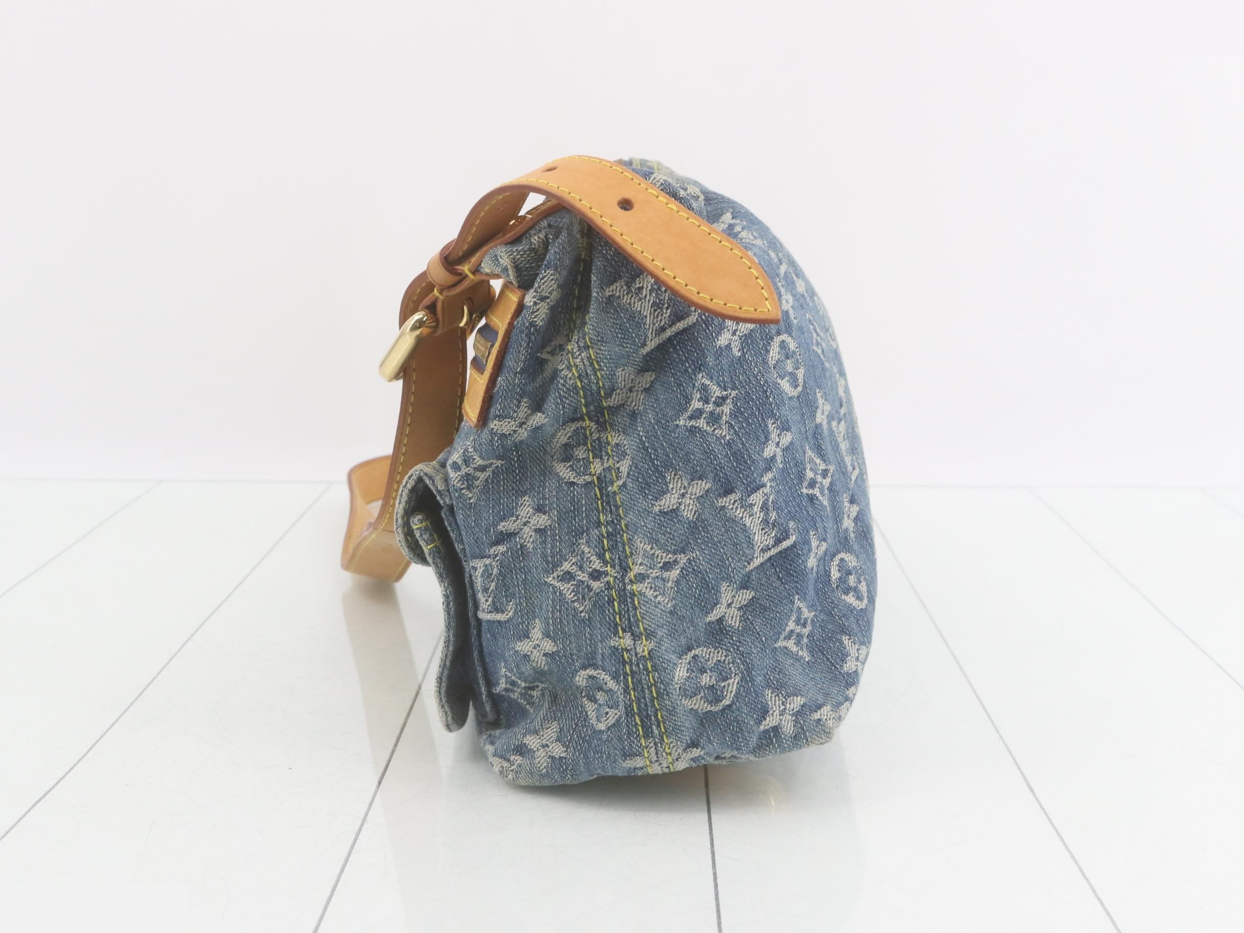 Baggy Denim Monogram Shoulder Bag — view 3