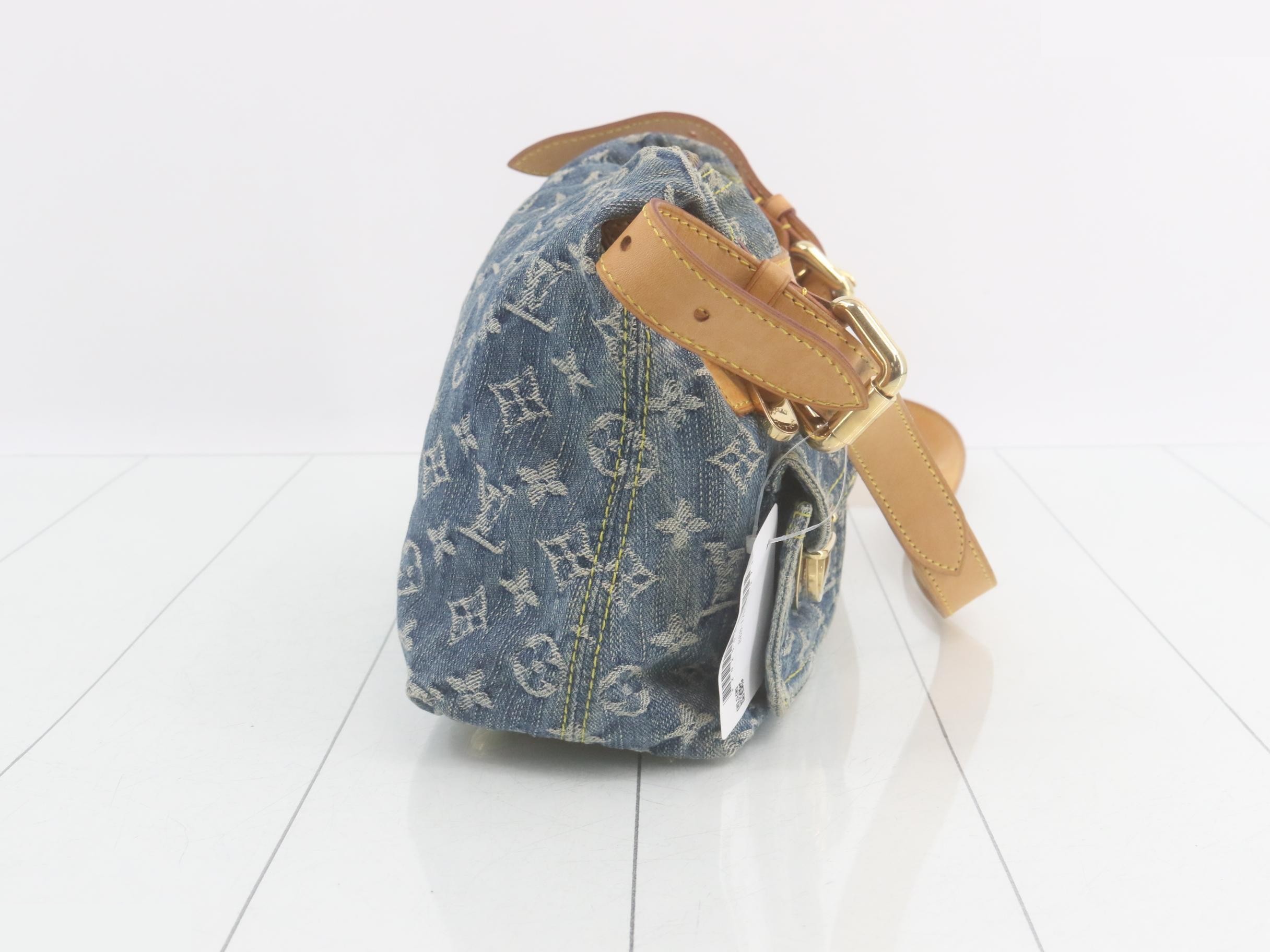 Baggy Denim Monogram Shoulder Bag — view 4