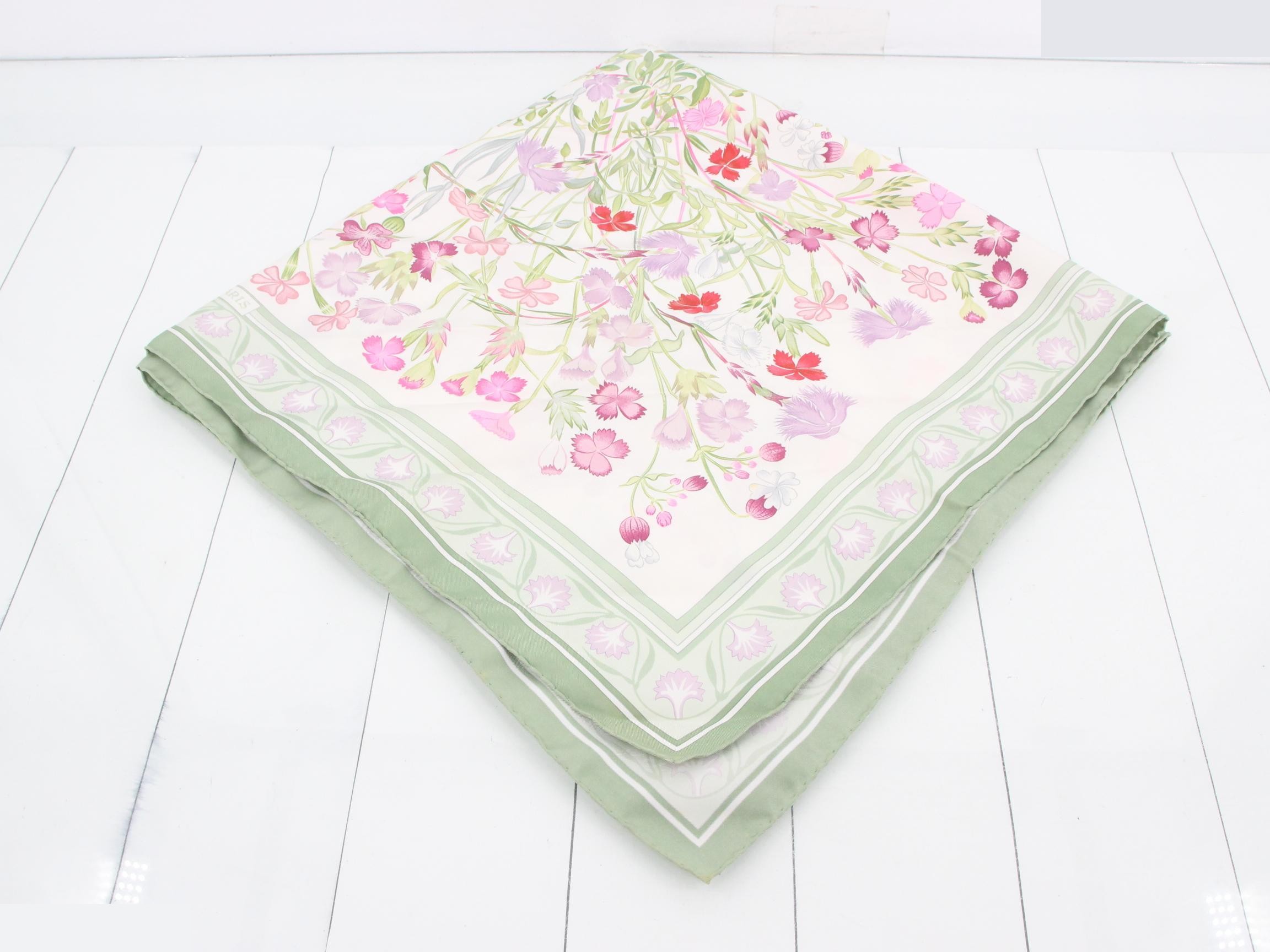 Carré 90 Wild Carnation and Dianthus Silk Scarf — view 2