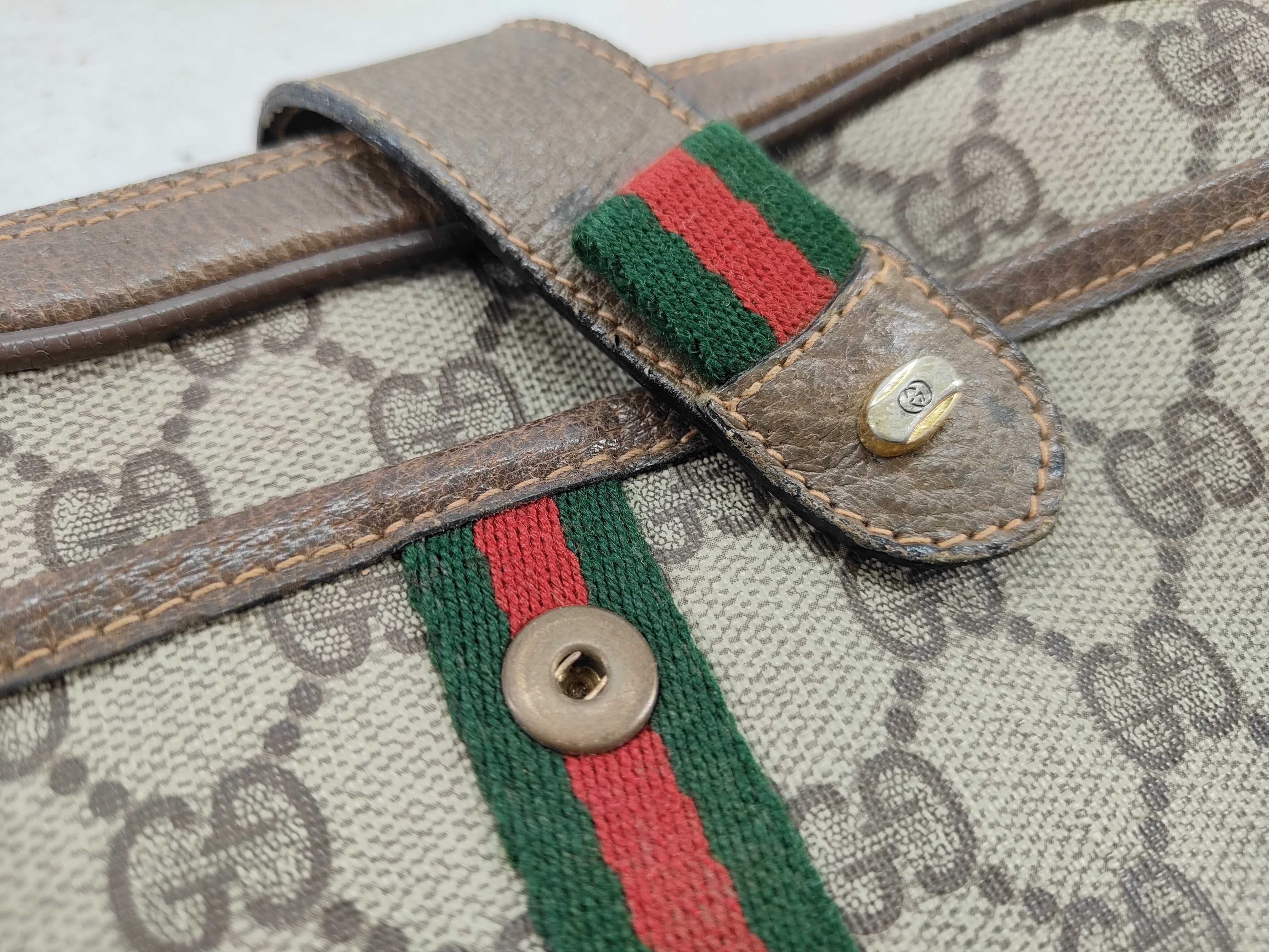 GG Supreme Gucci 89 02 055 GG Supreme Sherry Shoulder Bag PVC Leather Beige Shoulder Bag — view 11
