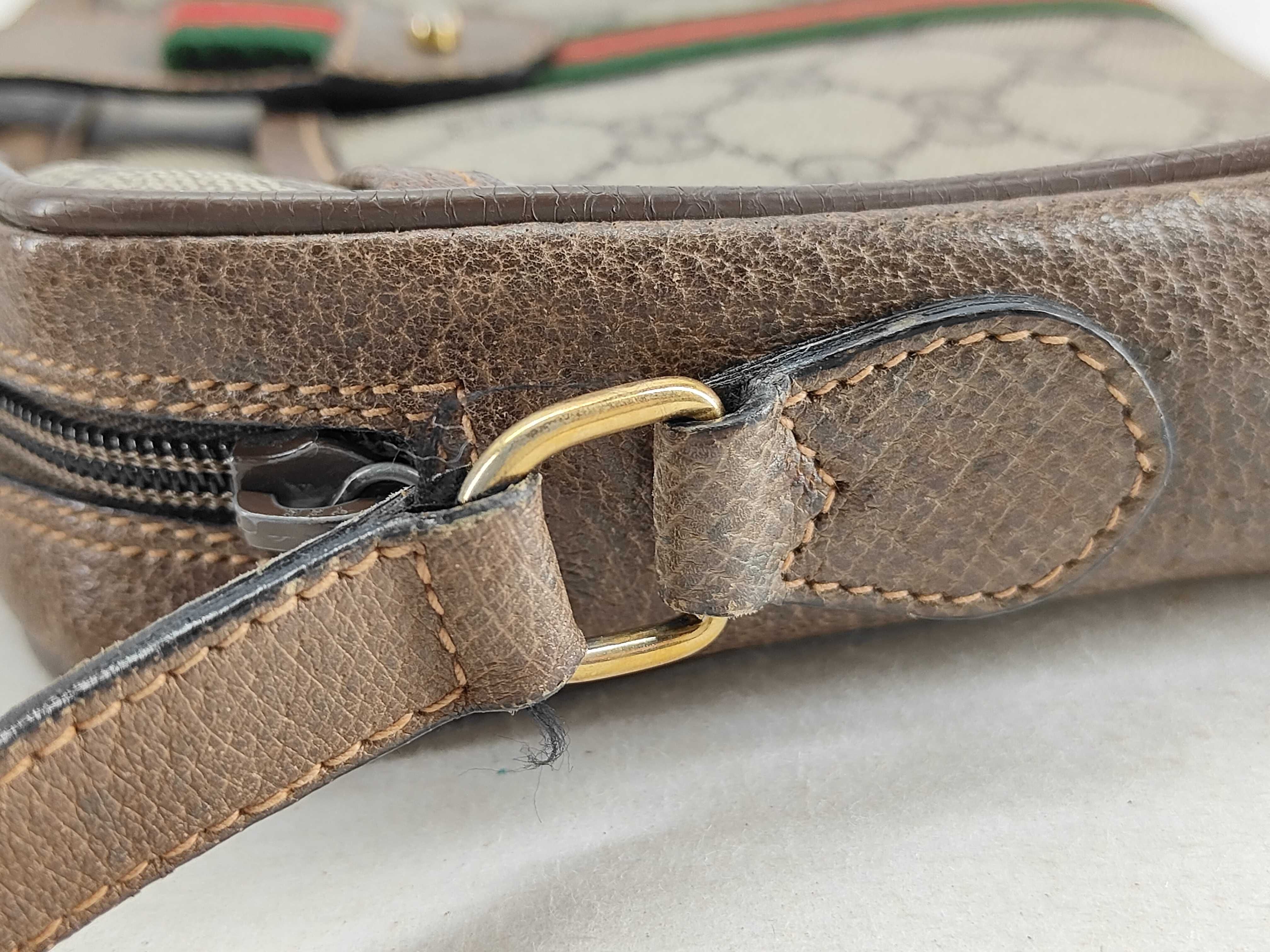 GG Supreme Gucci 89 02 055 GG Supreme Sherry Shoulder Bag PVC Leather Beige Shoulder Bag — view 6