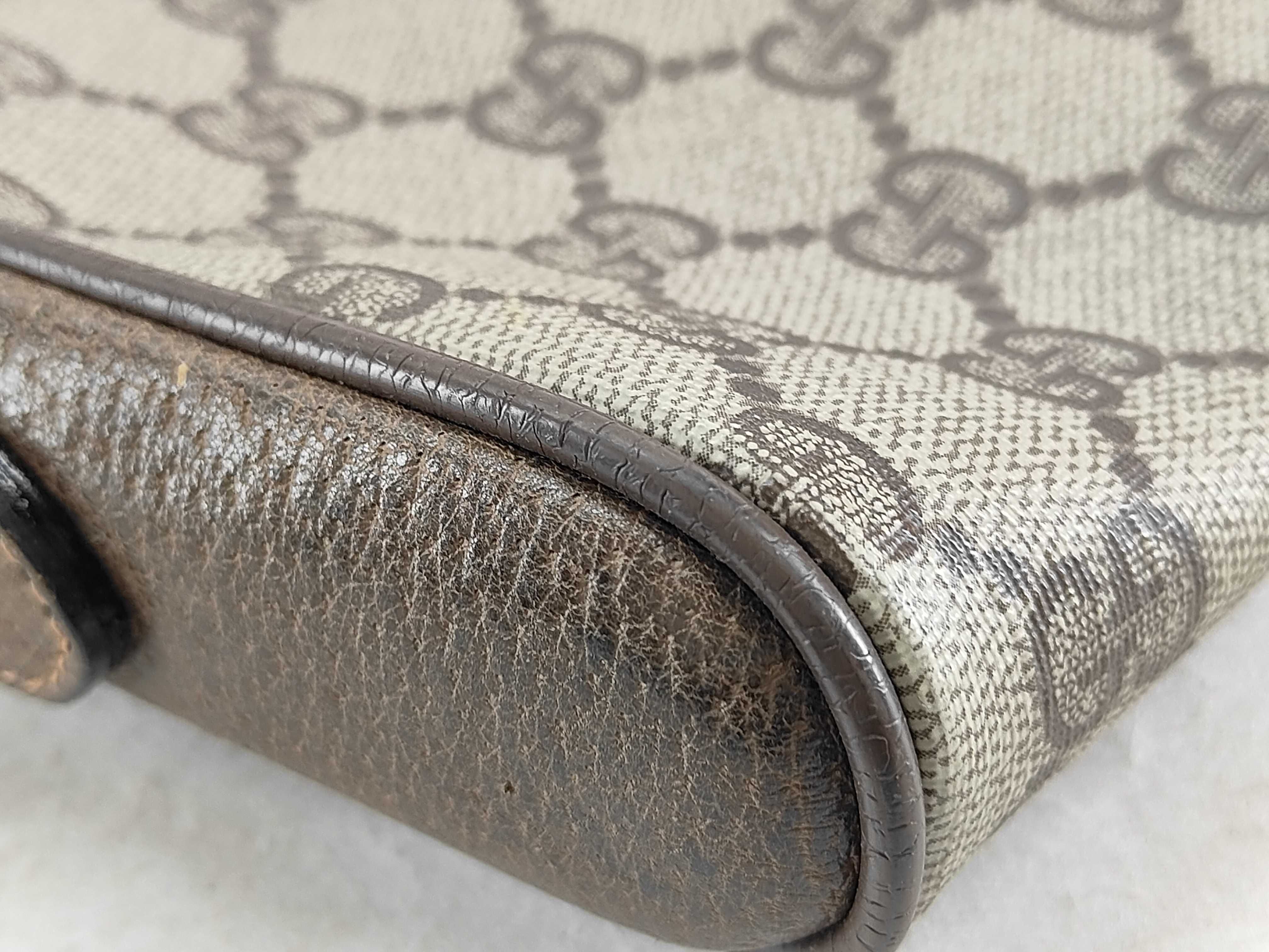 GG Supreme Gucci 89 02 055 GG Supreme Sherry Shoulder Bag PVC Leather Beige Shoulder Bag — view 9