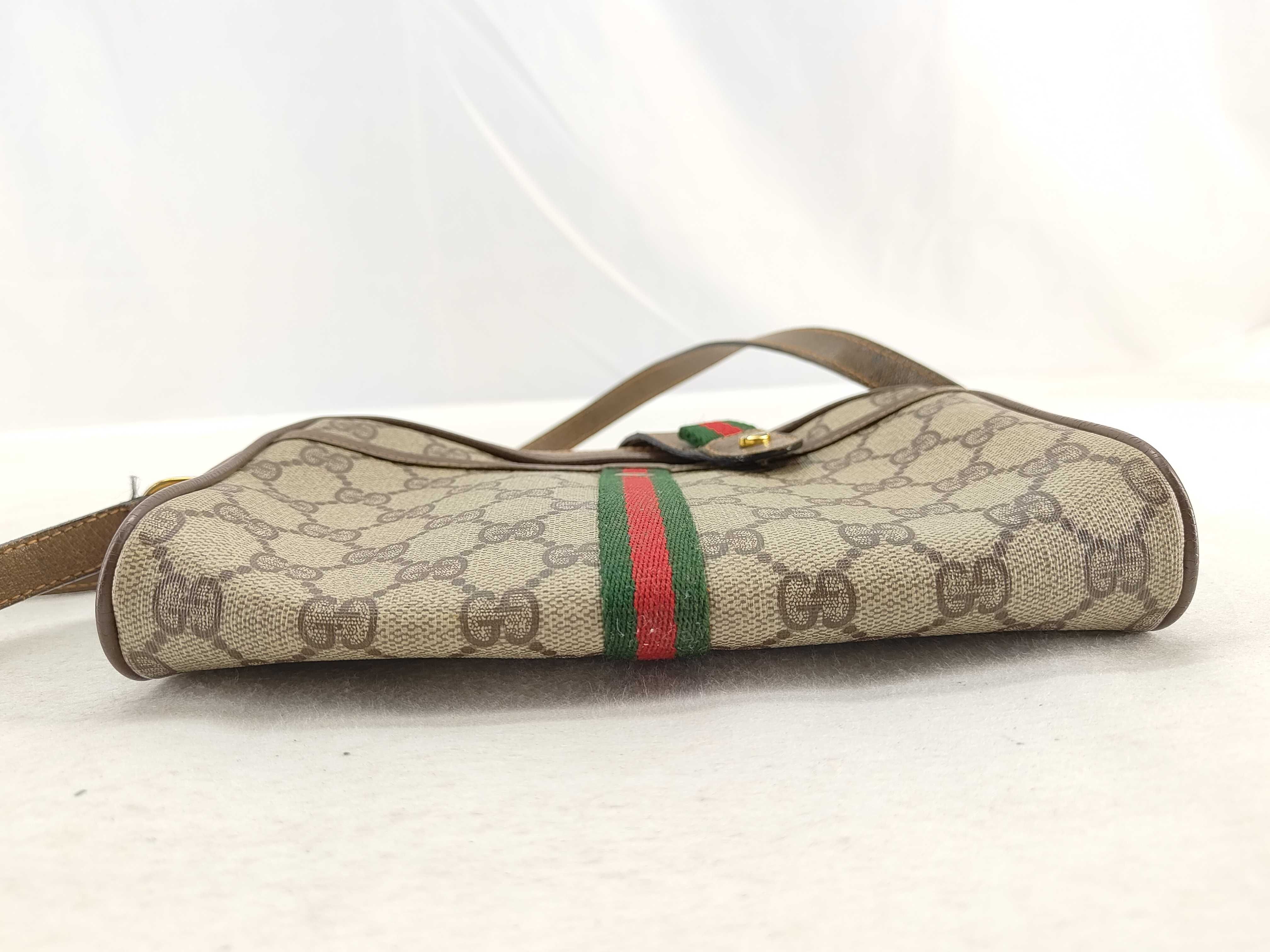 GG Supreme Gucci 89 02 055 GG Supreme Sherry Shoulder Bag PVC Leather Beige Shoulder Bag — view 10