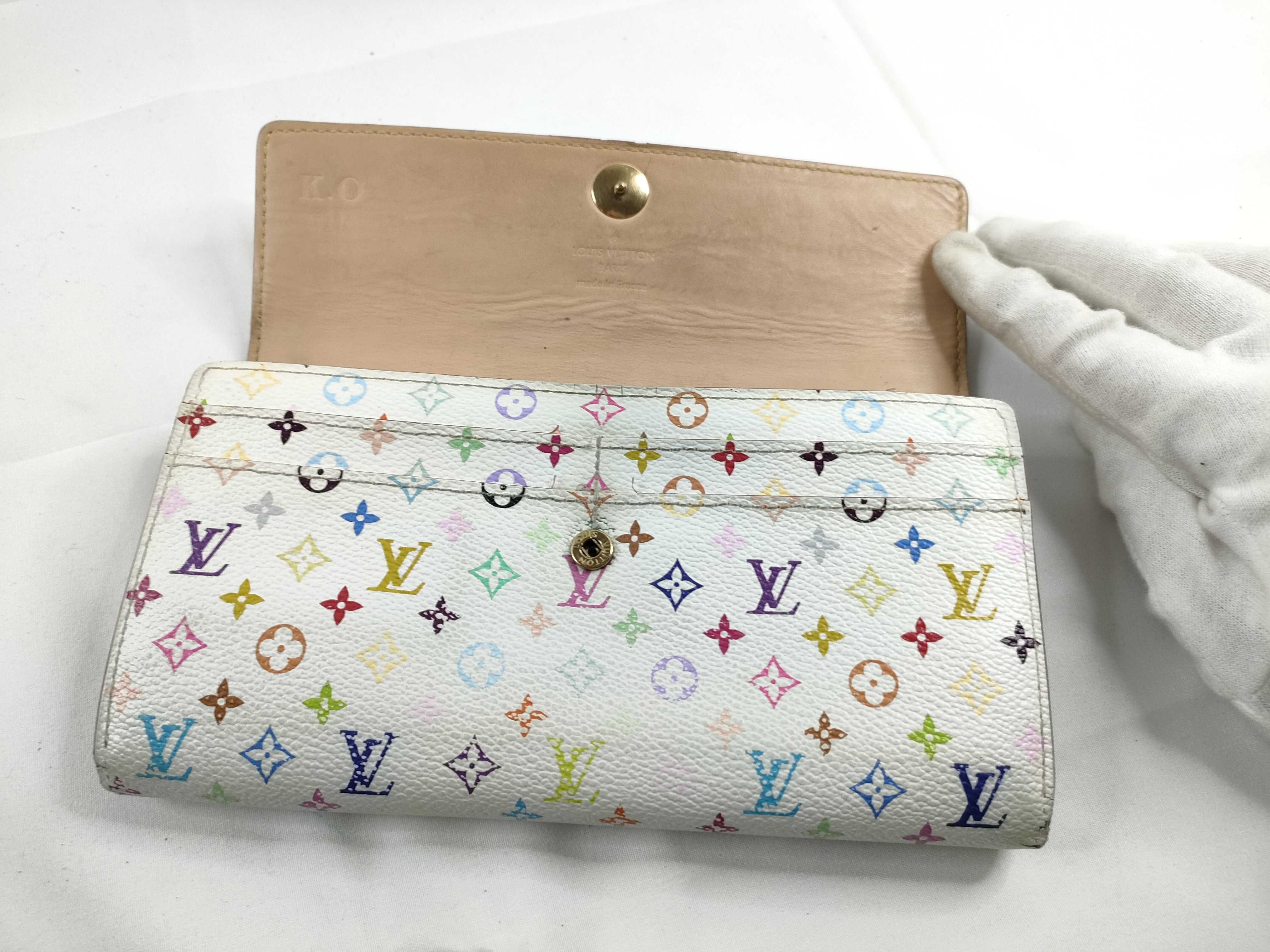 Monogram Multicolor LV Portefeuille Sarah Blanc Wallet — view 8