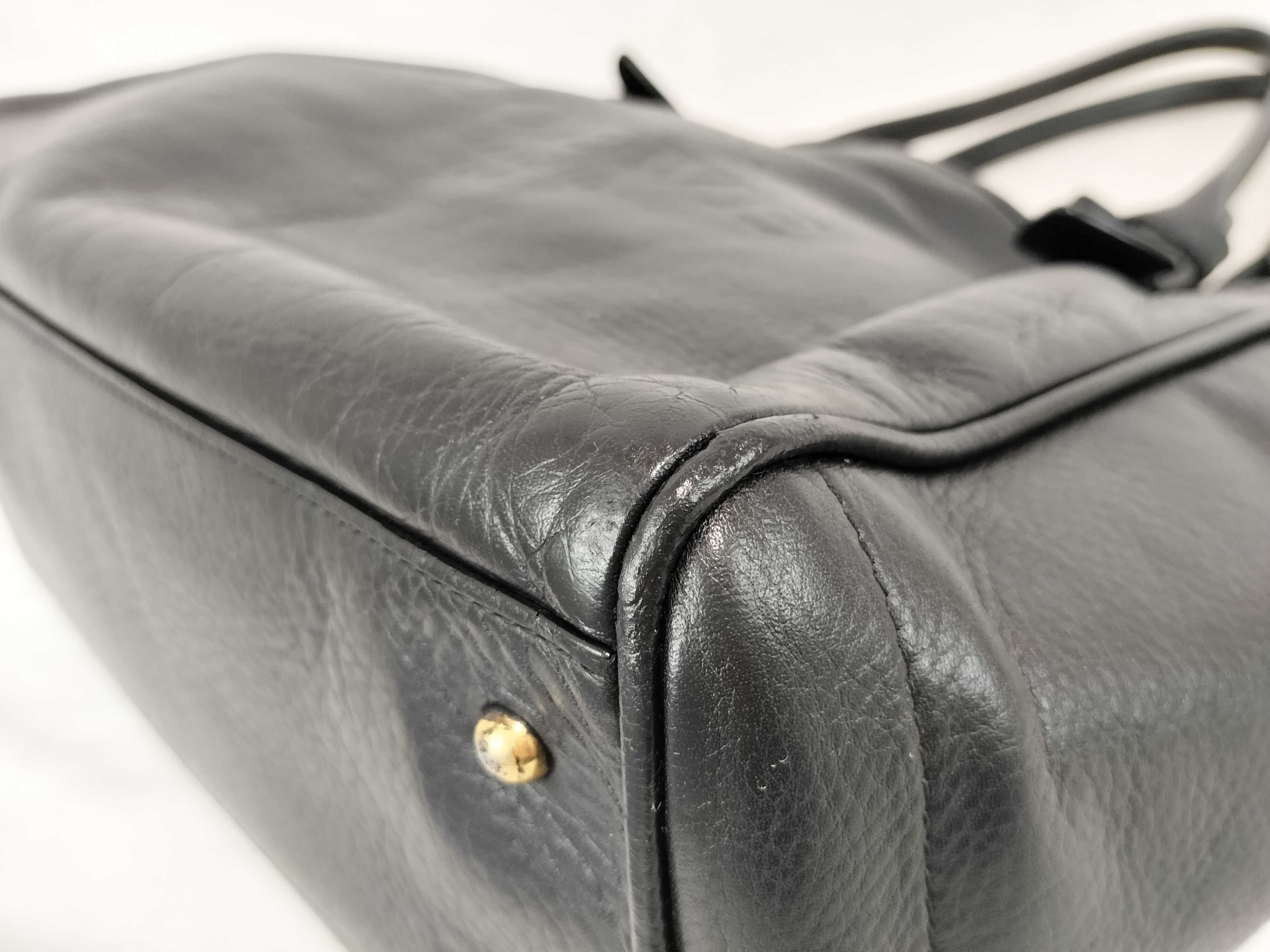 Heritage Leather Handbag, Black Tote Bag — view 6