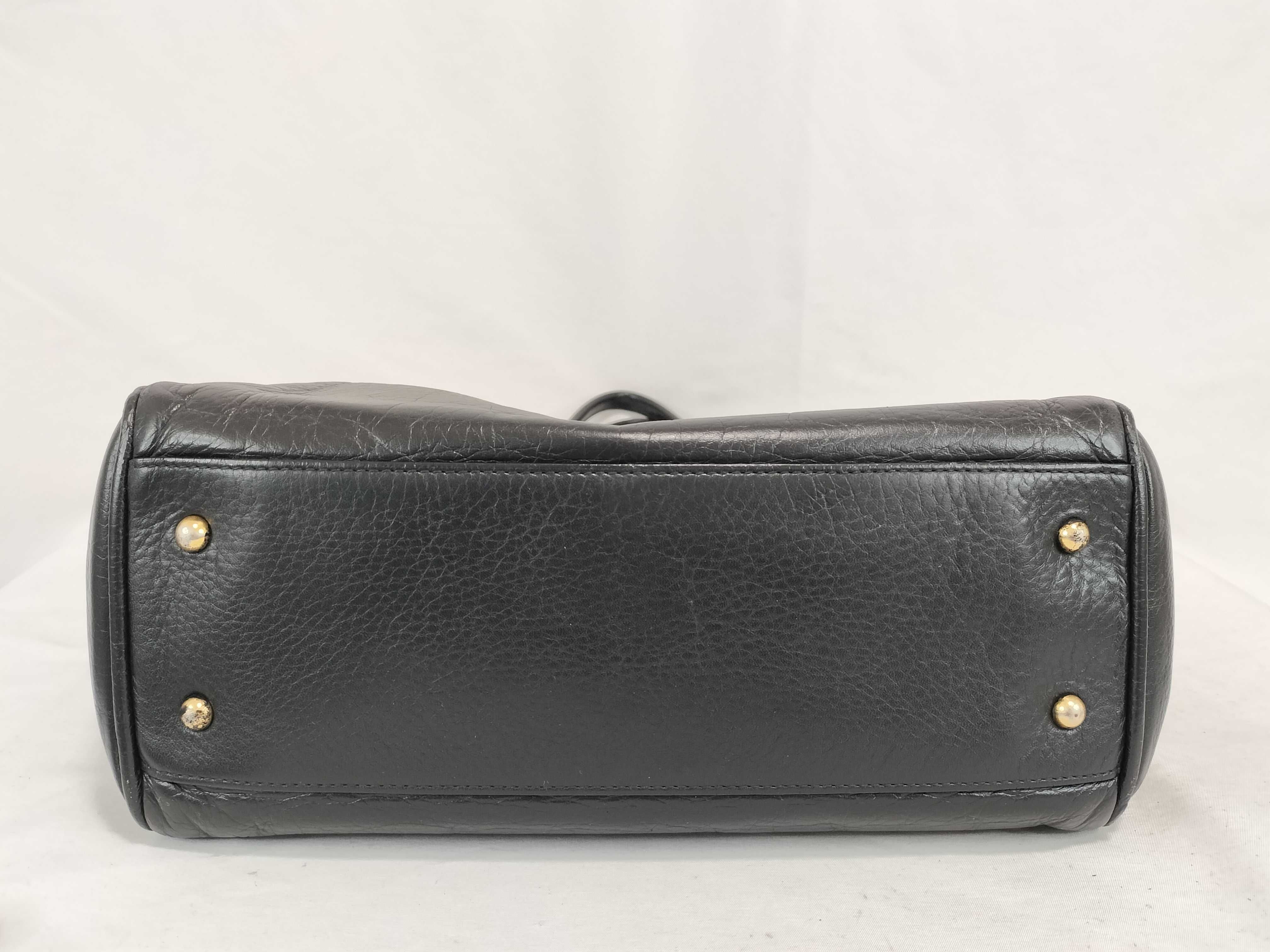 Heritage Leather Handbag, Black Tote Bag — view 7
