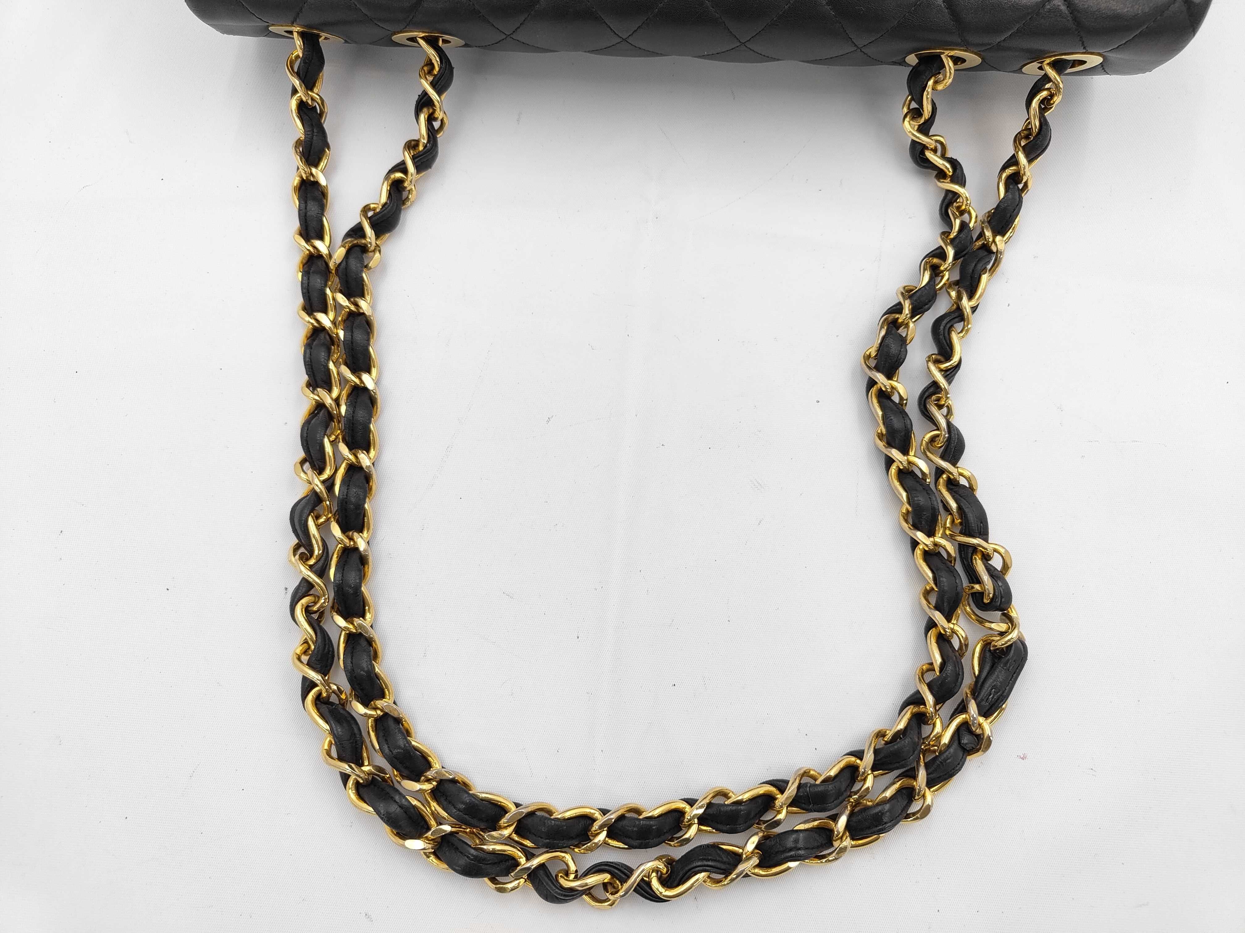Large Matelassé Lambskin Chain Shoulder Bag — view 3
