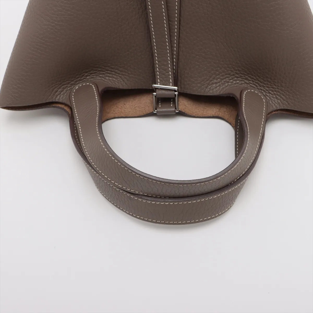 Picotin Lock 18 PM, Taurillon Clemence leather, Etoupe, silver hardware R: 2014 — view 5