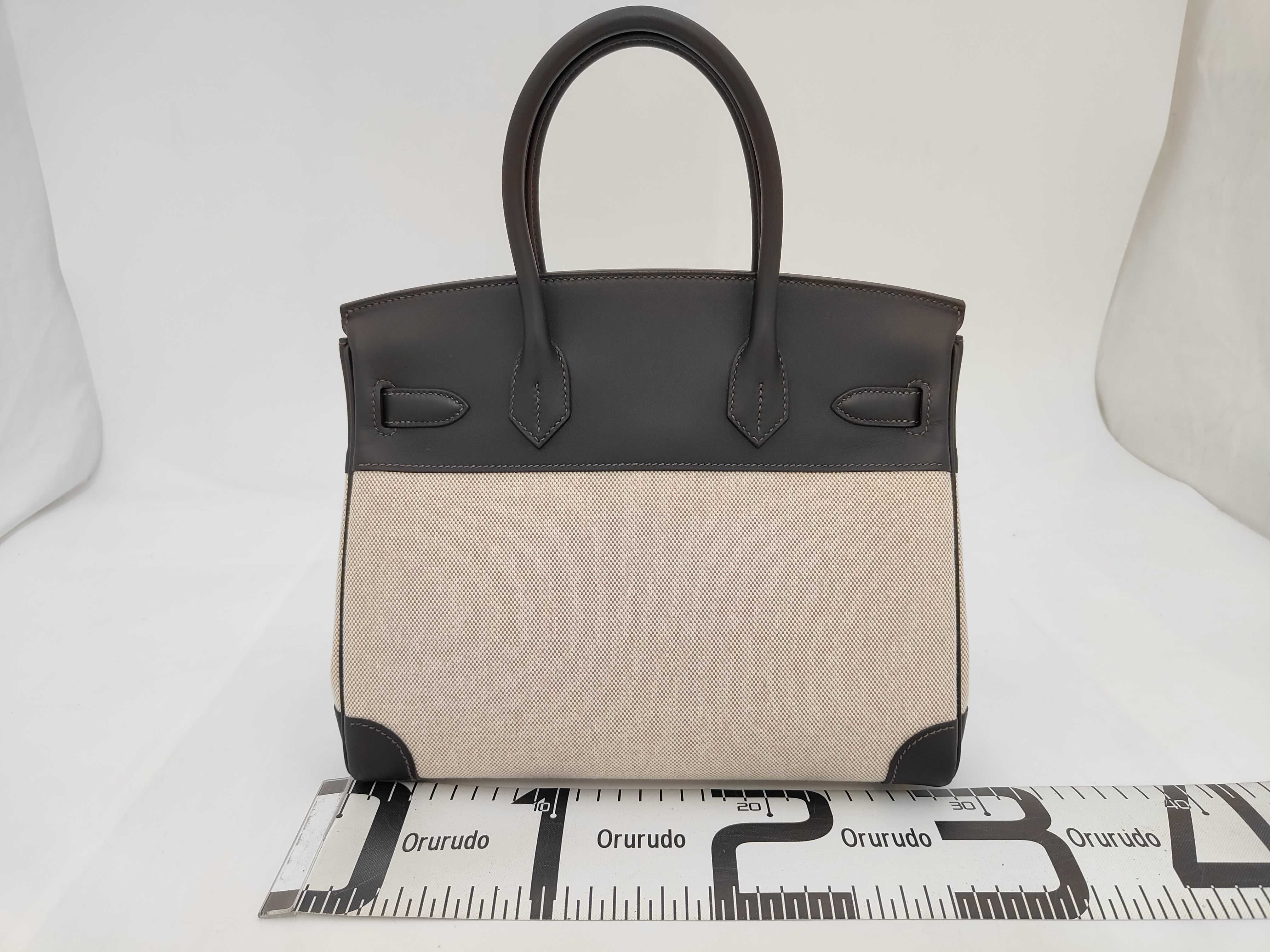 Birkin 30 Bible Run Swift/Toile Gold Hardware K Stamp Handbag — view 2