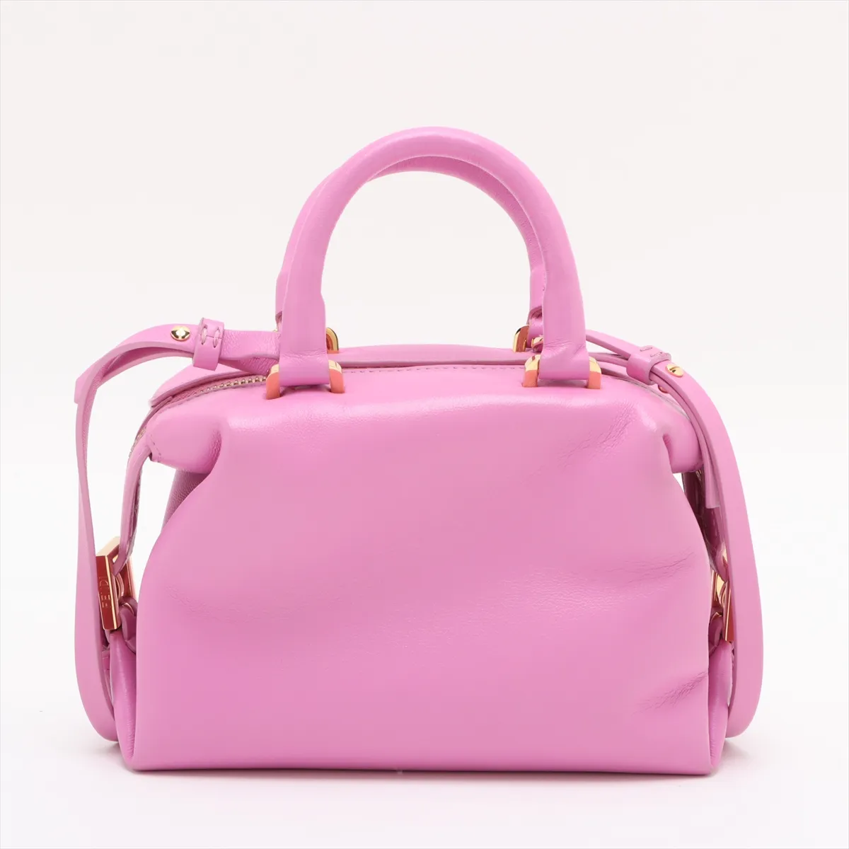 leather 2WAY handbag pink 8BS089 — view 2