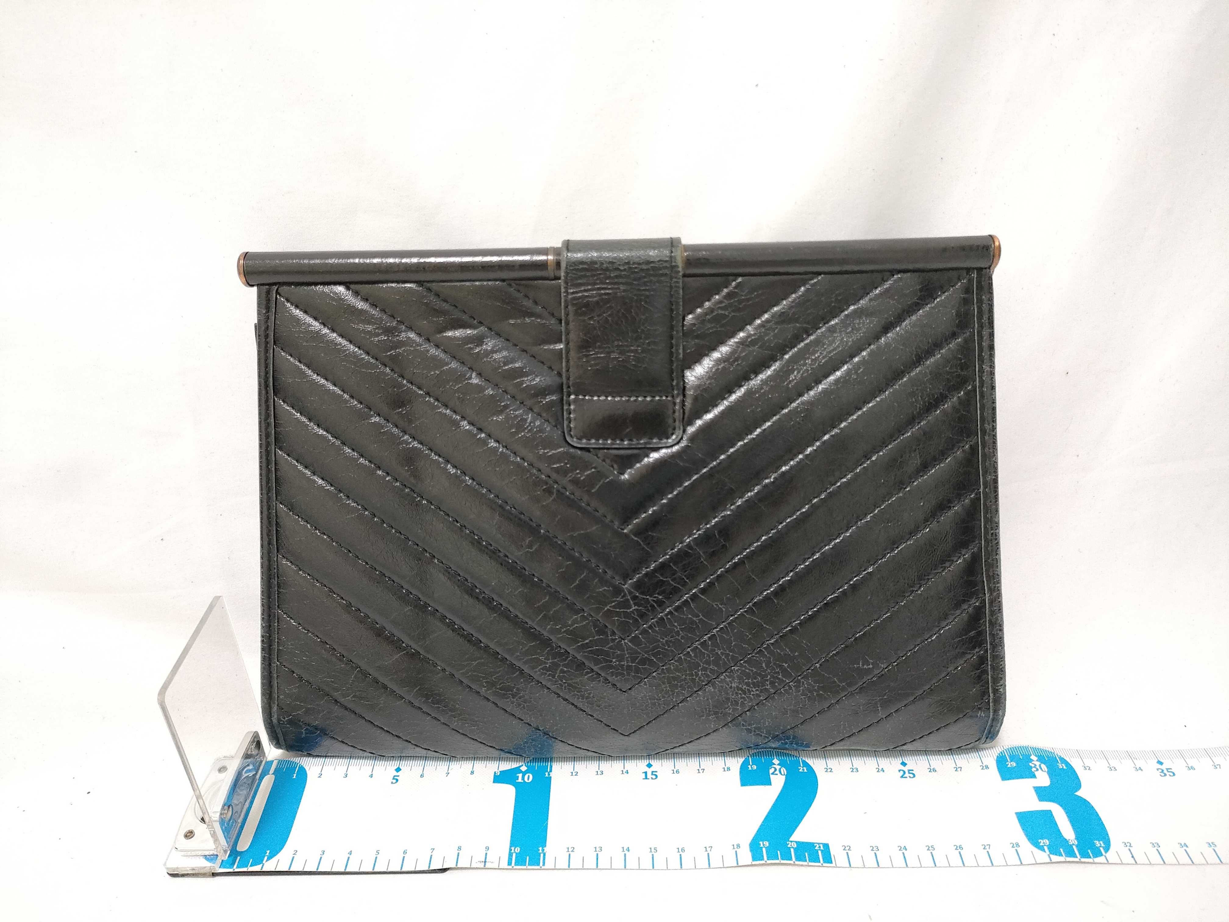 V-stitch clutch bag — view 2