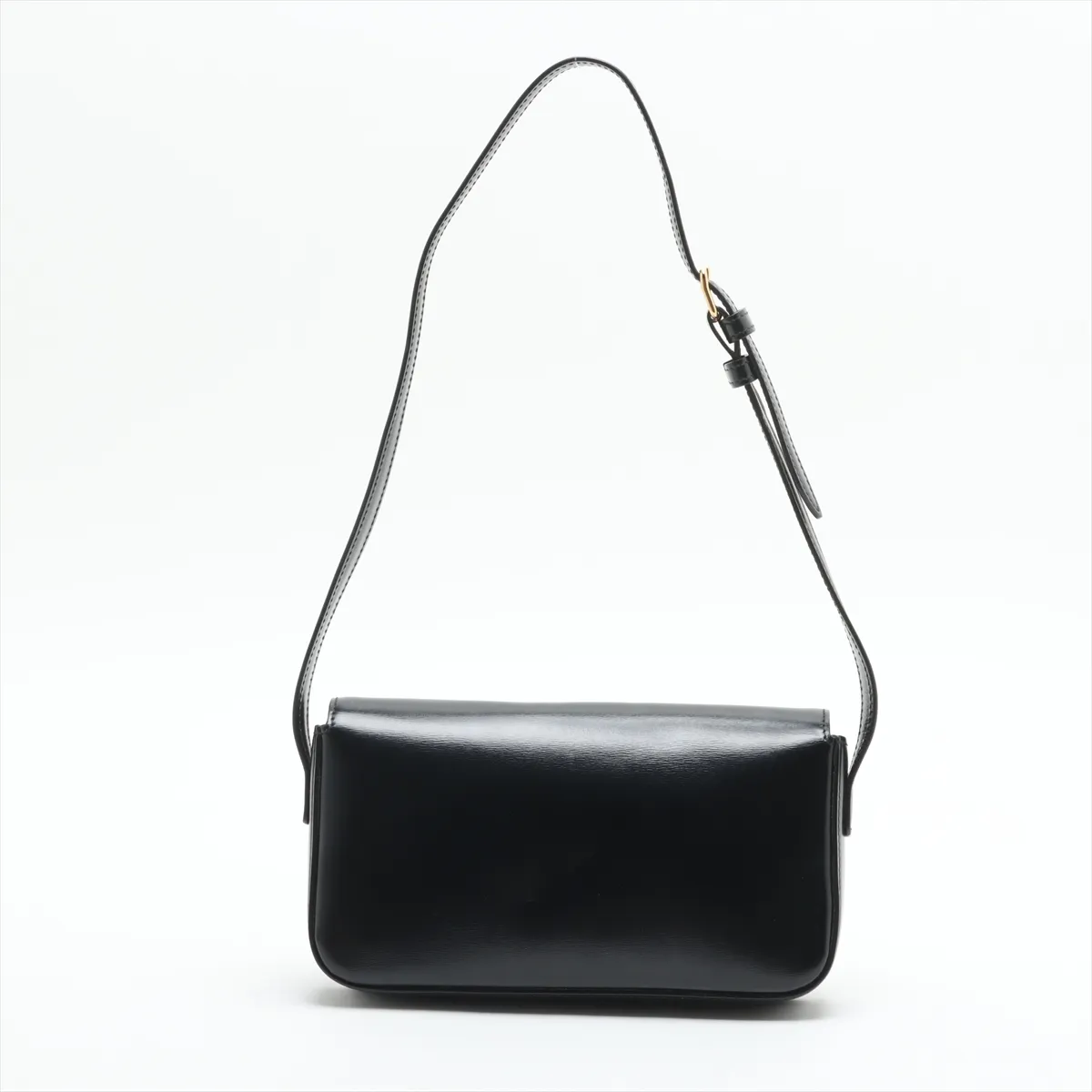 Triomphe Leather Shoulder Bag Black — view 2