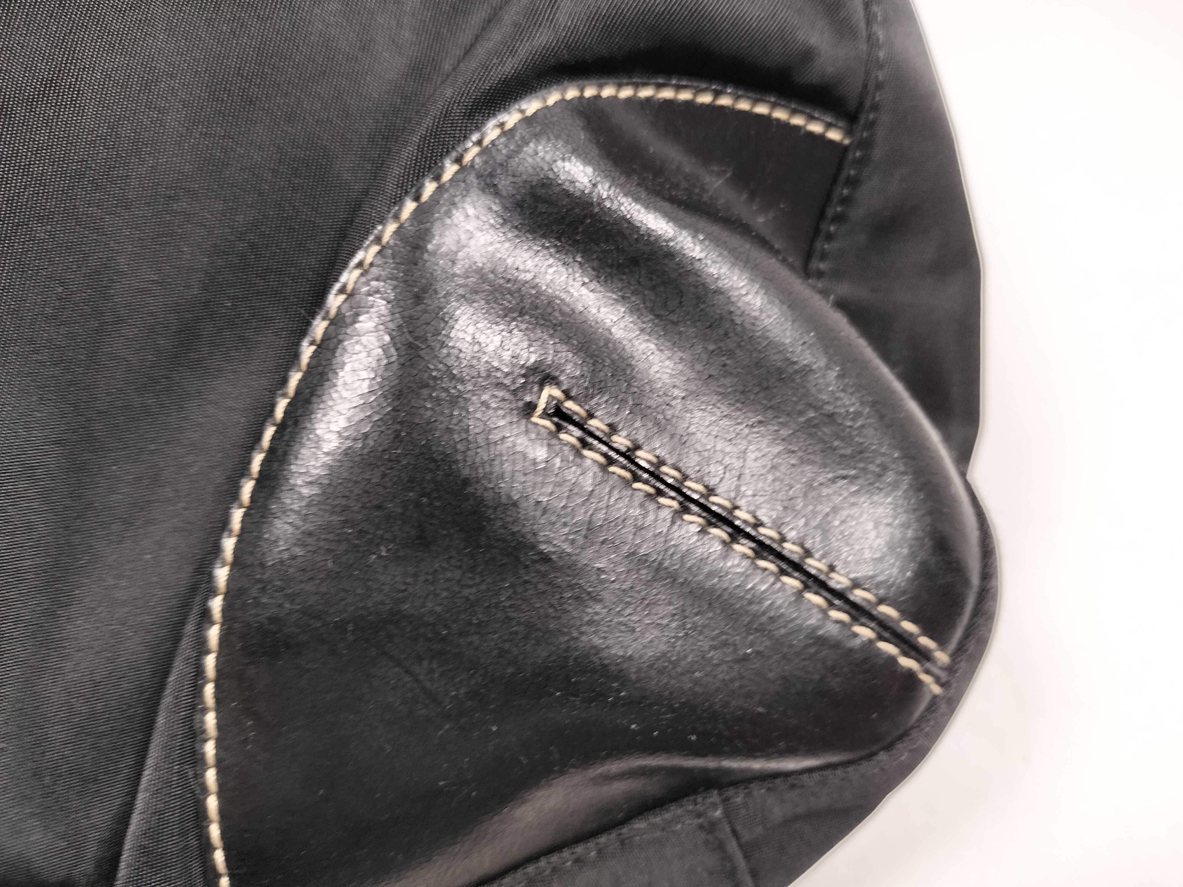 Nylon Handbag, Nylon and Leather Triangle Logo Handbag — view 15