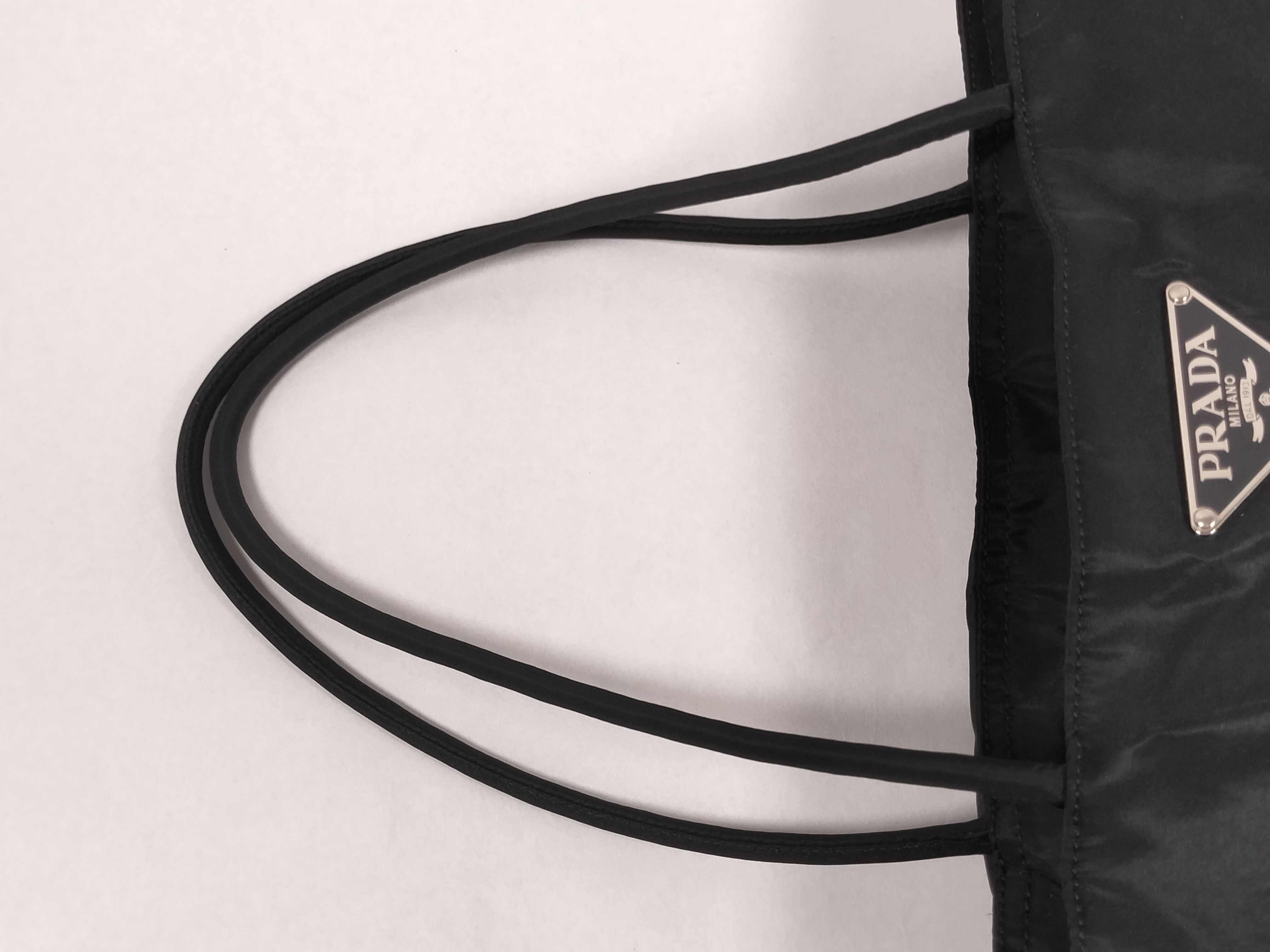 Nylon Handbag, Nylon and Leather Triangle Logo Handbag — view 3