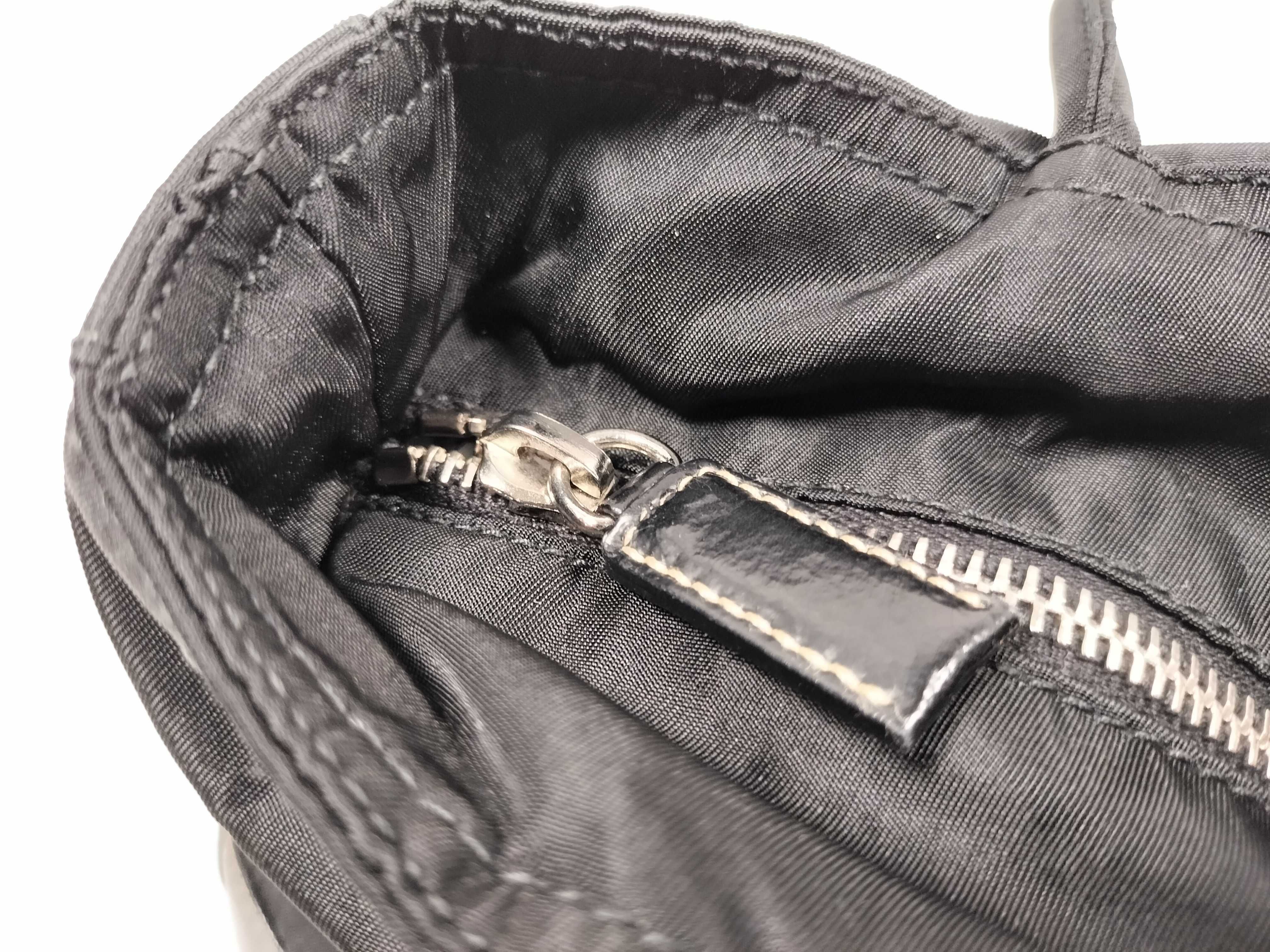 Nylon Handbag, Nylon and Leather Triangle Logo Handbag — view 9