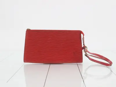 Epi Pochette Accessoires Carmine Handbag Pouch