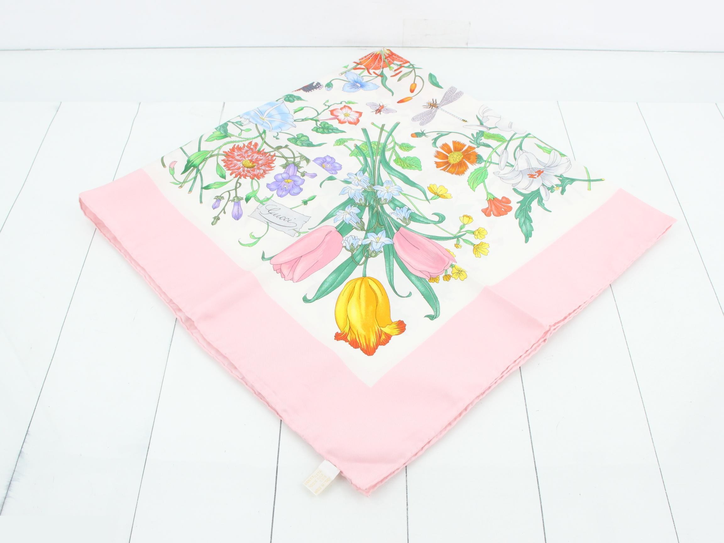 Silk scarf, pink, approximately 88 x 88 cm