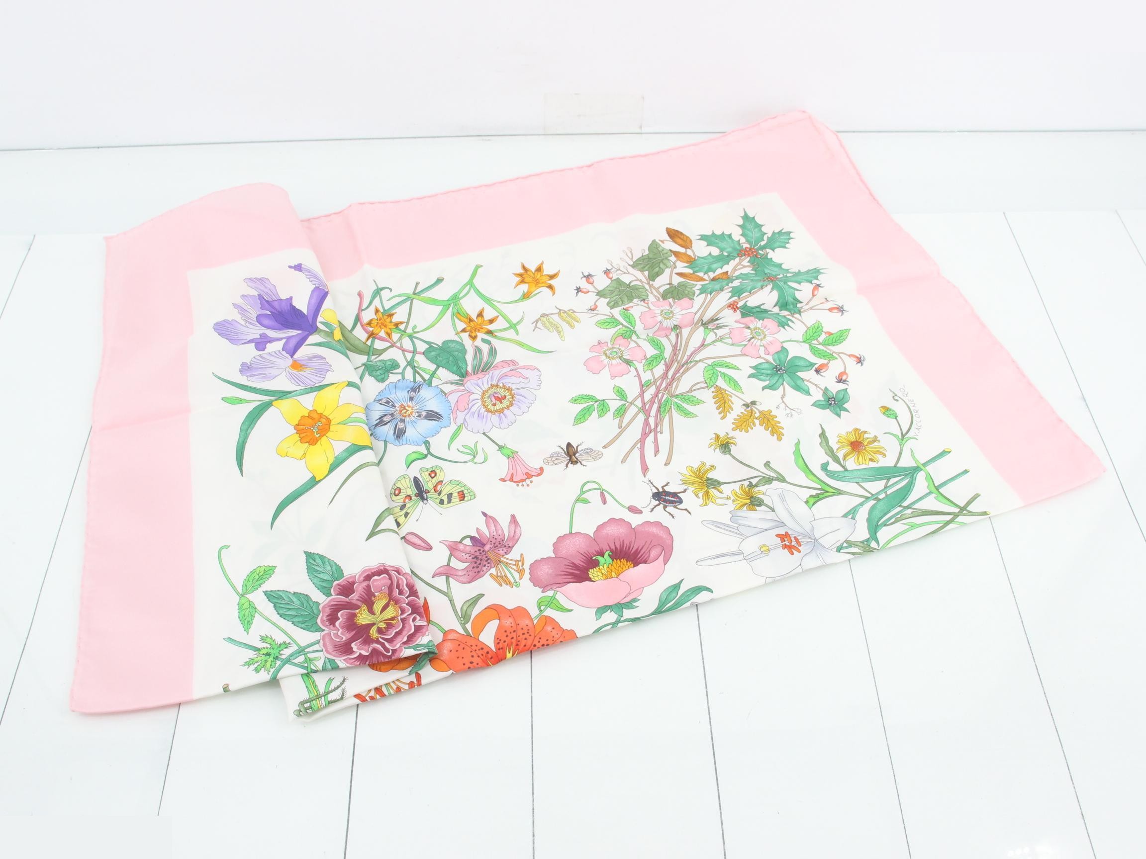 Silk scarf, pink, approximately 88 x 88 cm — view 3