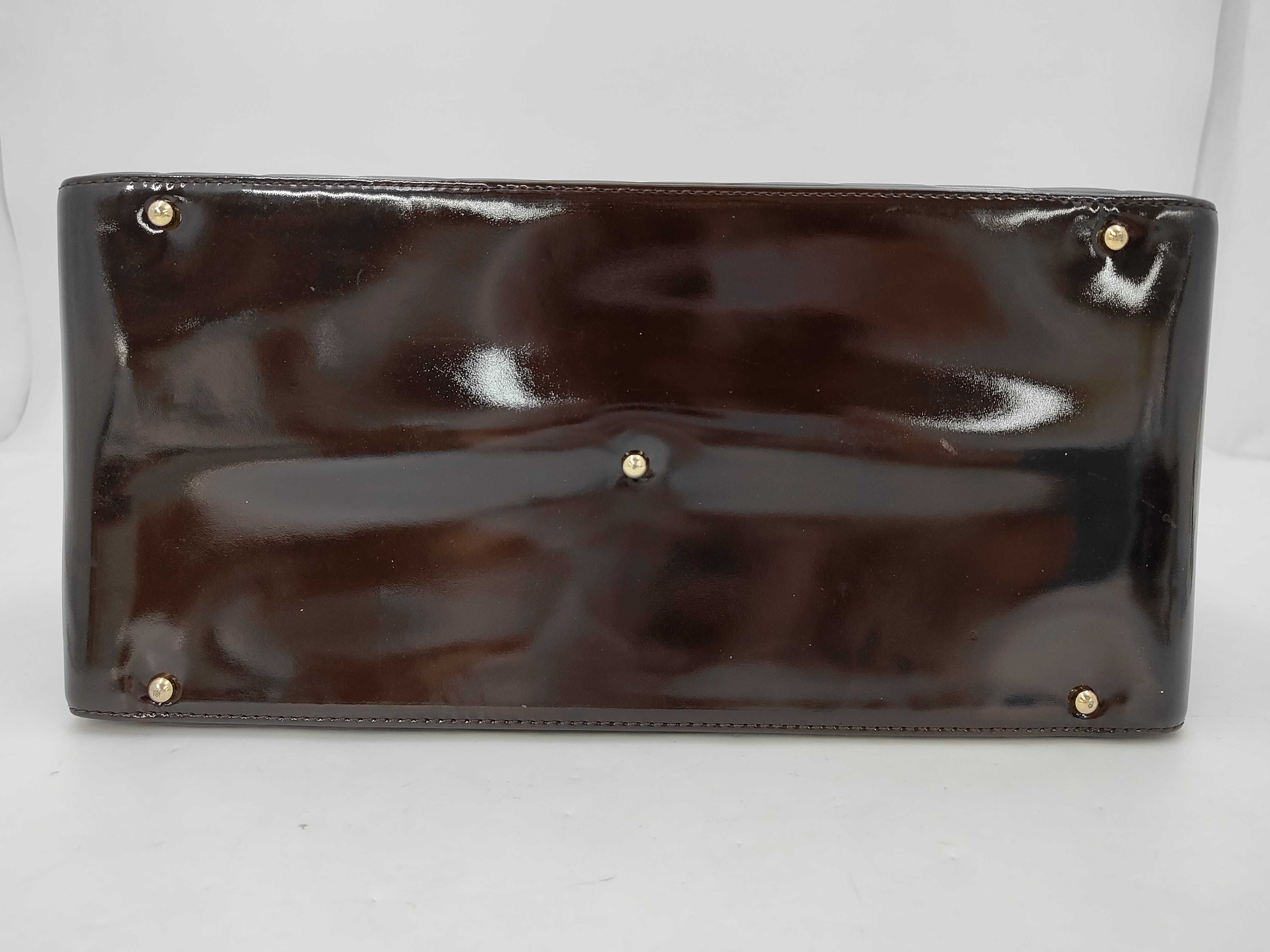 Coco Mark Chocolate Bar Enamel Handbag with Seal and Dust Bag — view 7