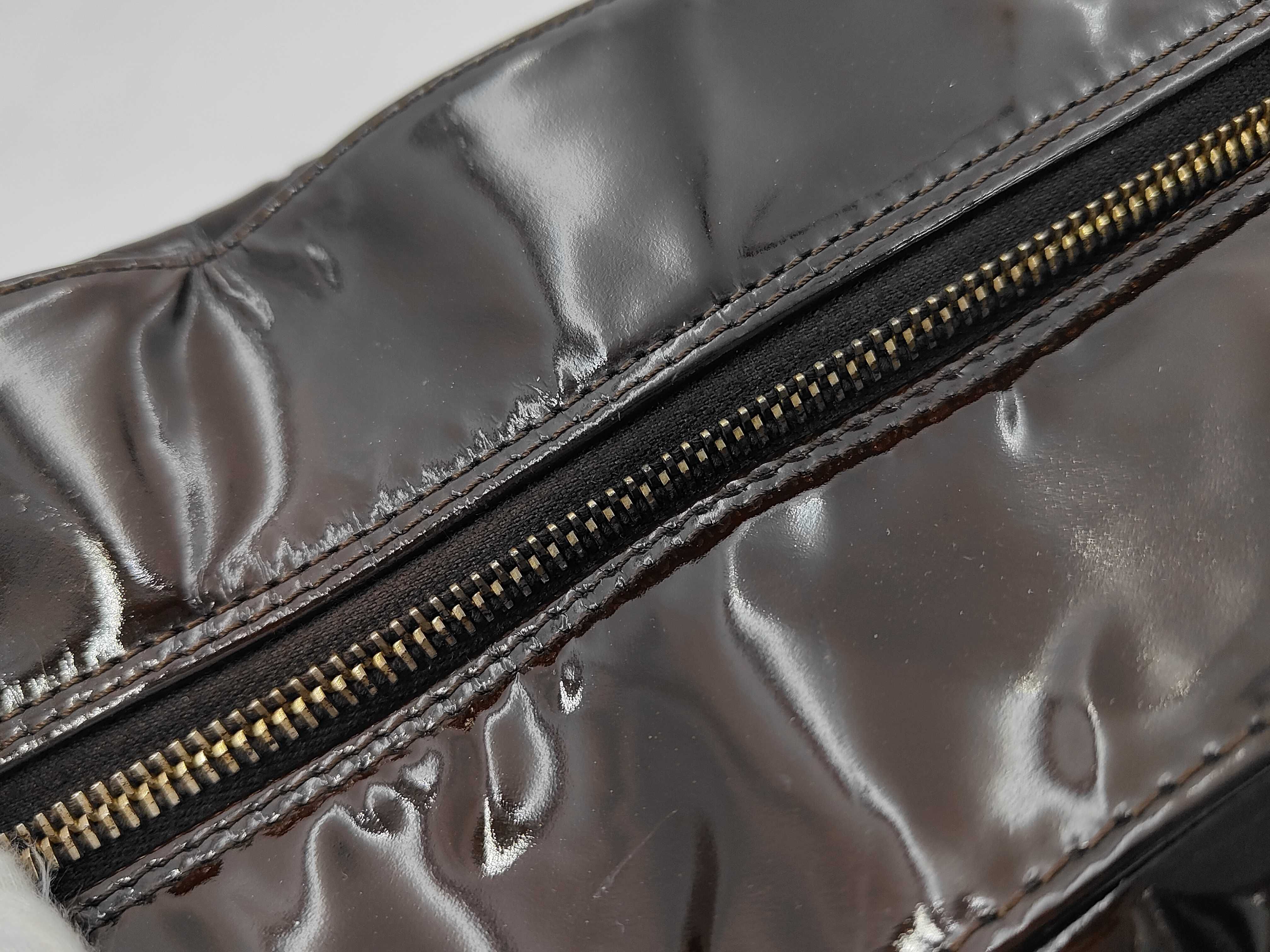 Coco Mark Chocolate Bar Enamel Handbag with Seal and Dust Bag — view 8