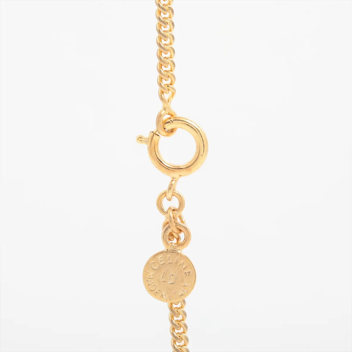 Double Circle Necklace, GP x Faux Pearl, Gold. — view 3