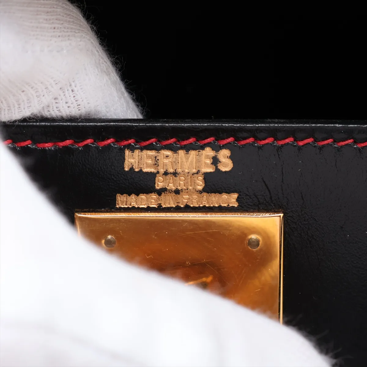 [Individually packaged] Hermes Kelly 28 Sellier Box Calf Black Gold Hardware K: 1981 — view 11