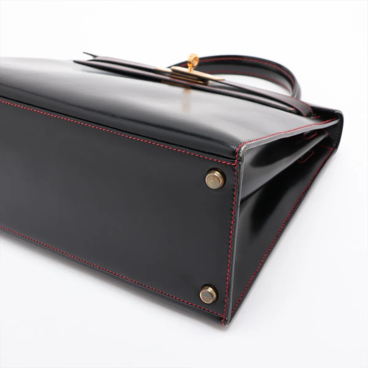 [Individually packaged] Hermes Kelly 28 Sellier Box Calf Black Gold Hardware K: 1981 — view 3