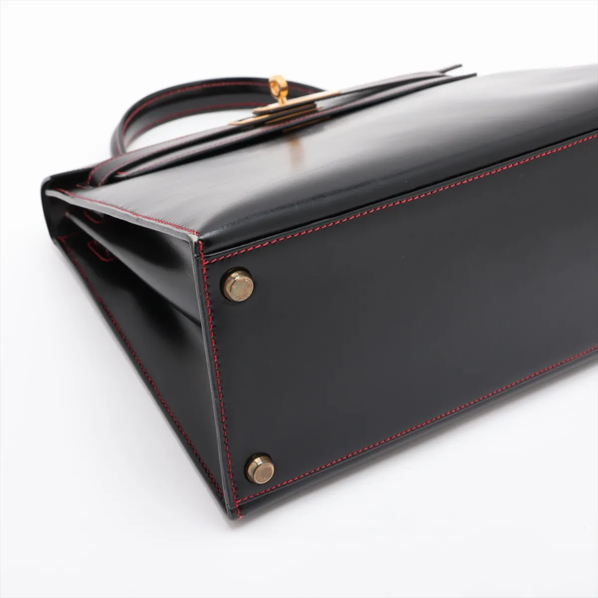[Individually packaged] Hermes Kelly 28 Sellier Box Calf Black Gold Hardware K: 1981 — view 4