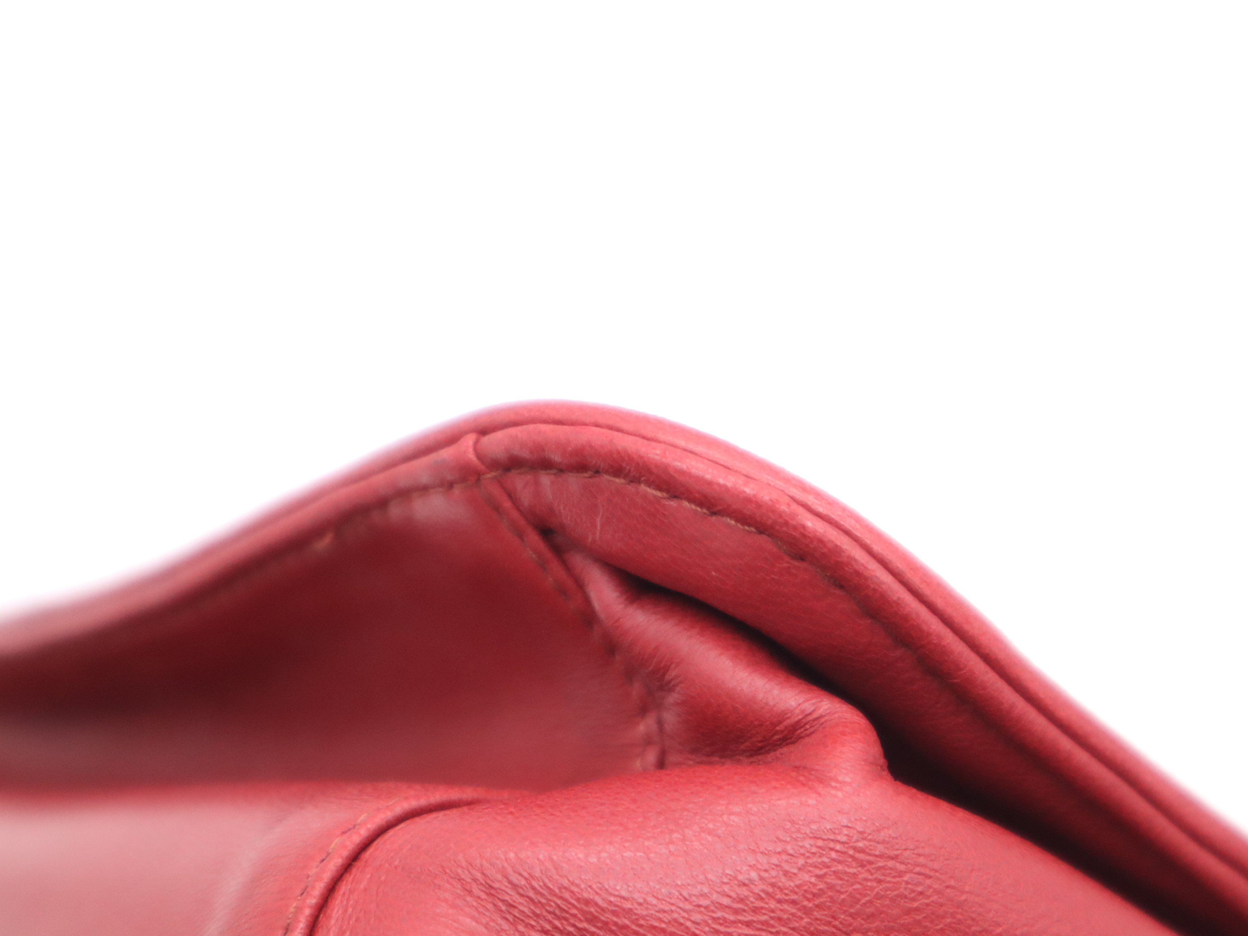 Leather Intrecciato One-Shoulder Bag, Red, Gold Hardware, Shoulder Bag — view 9