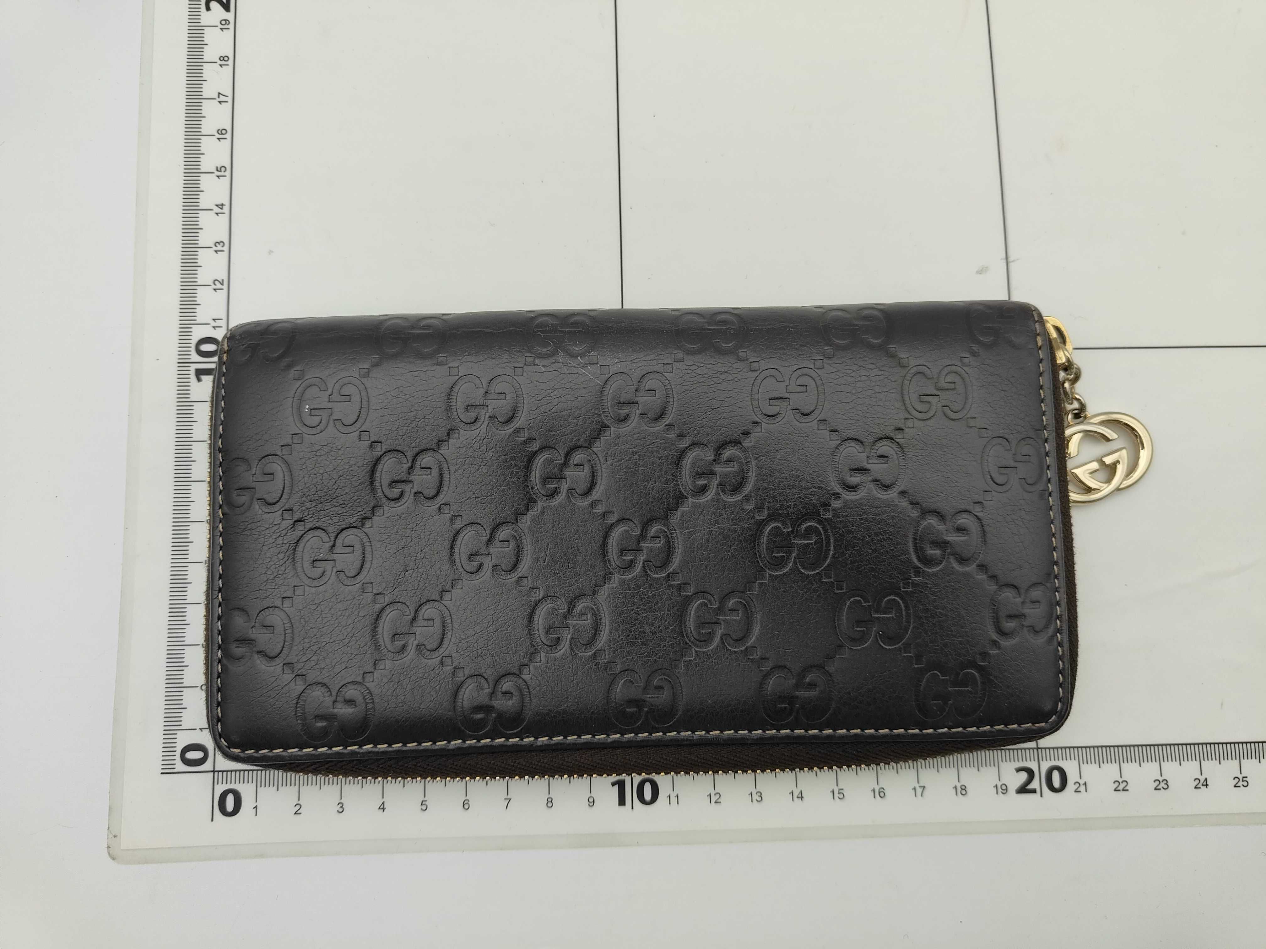 212110 Guccissima Round Zip Leather Brown Wallet — view 2