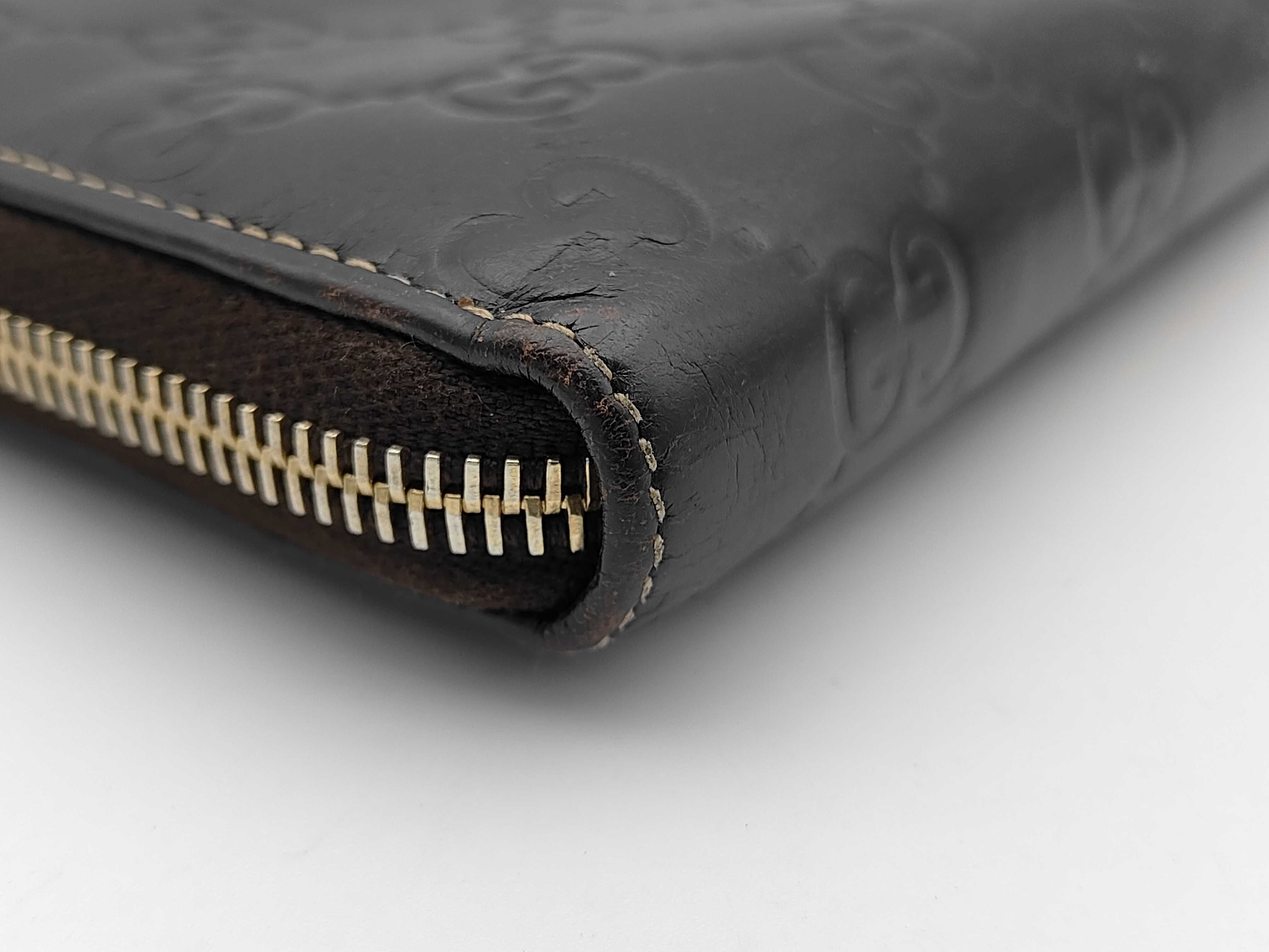 212110 Guccissima Round Zip Leather Brown Wallet — view 3