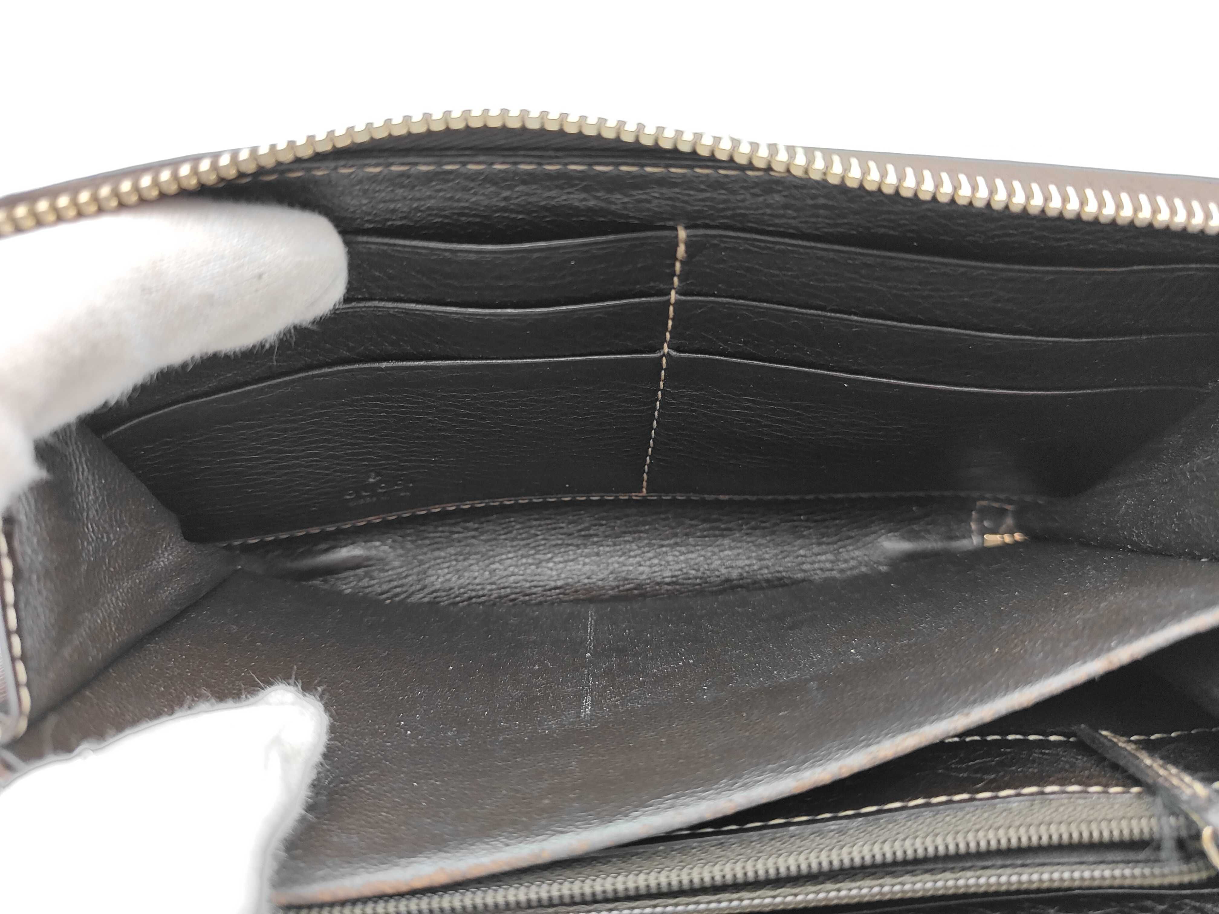 212110 Guccissima Round Zip Leather Brown Wallet — view 4