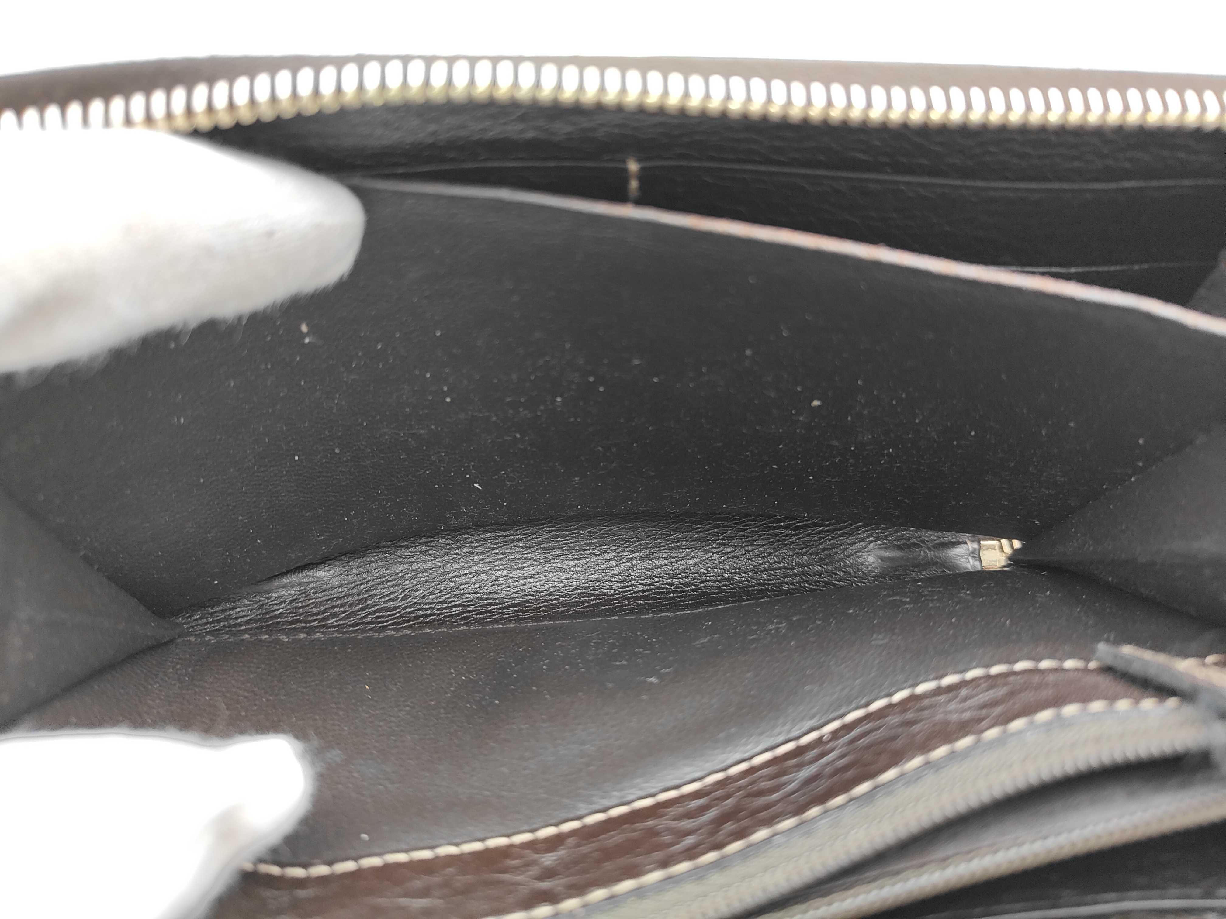 212110 Guccissima Round Zip Leather Brown Wallet — view 5