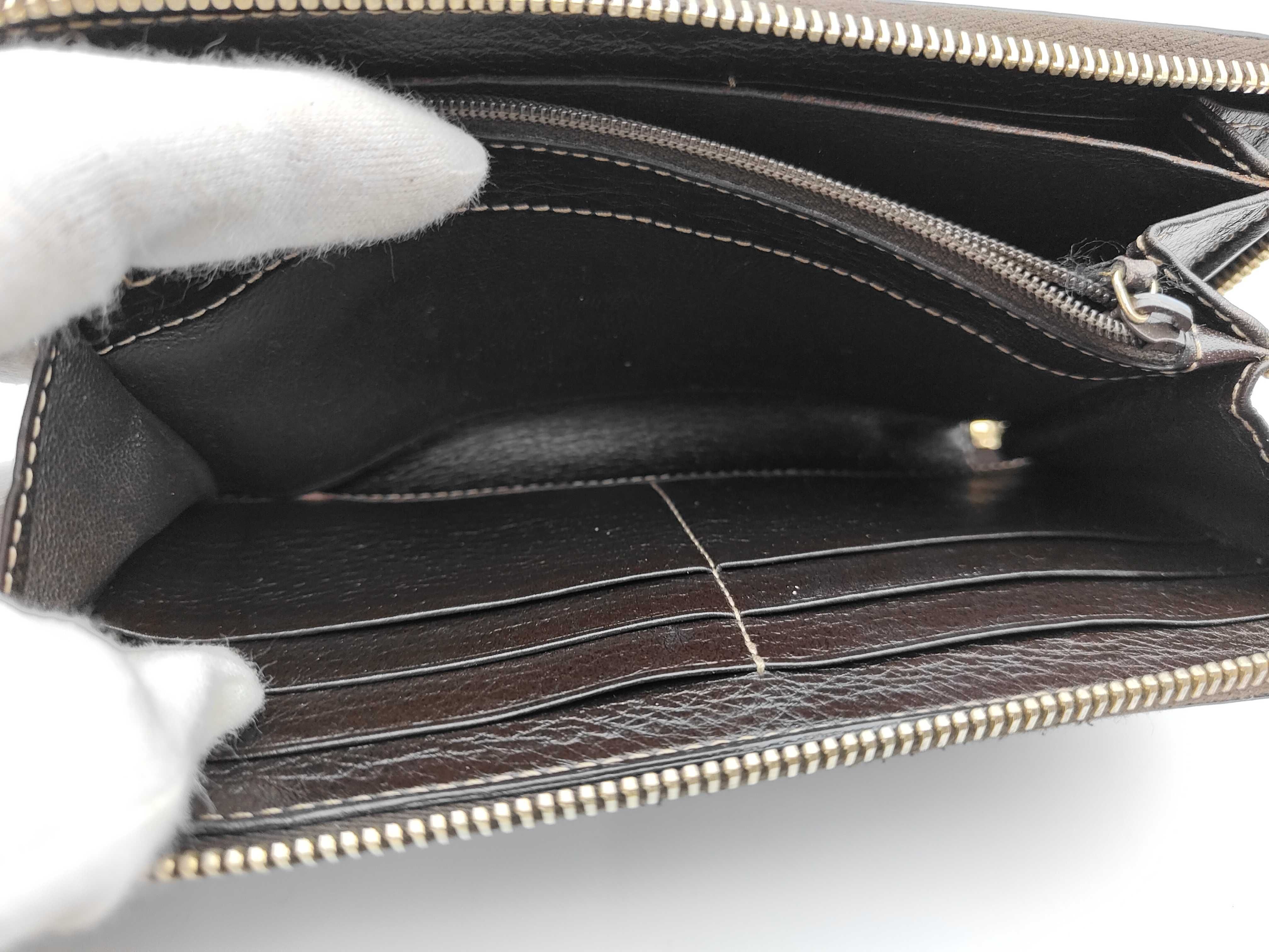 212110 Guccissima Round Zip Leather Brown Wallet — view 7