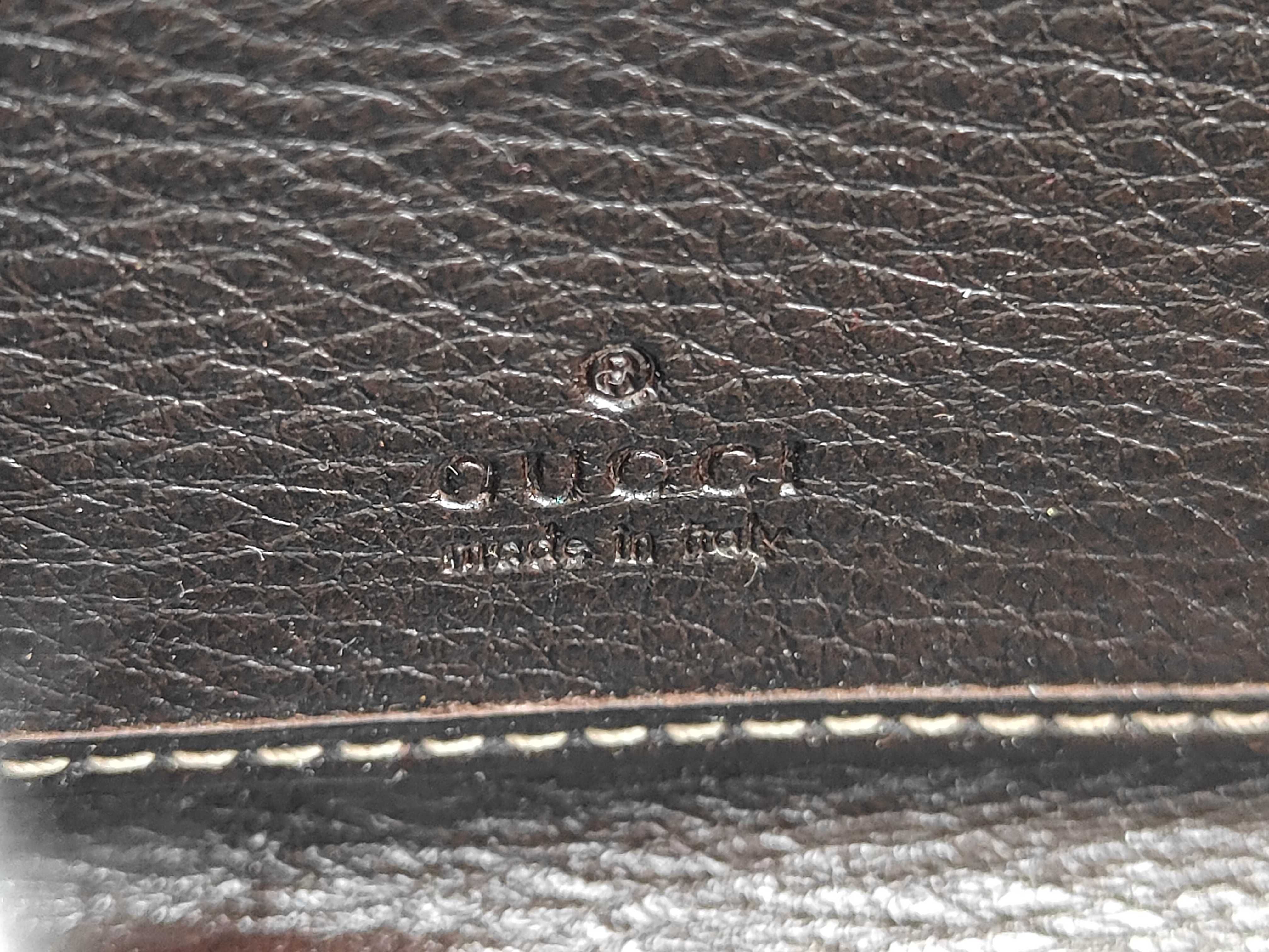 212110 Guccissima Round Zip Leather Brown Wallet — view 8