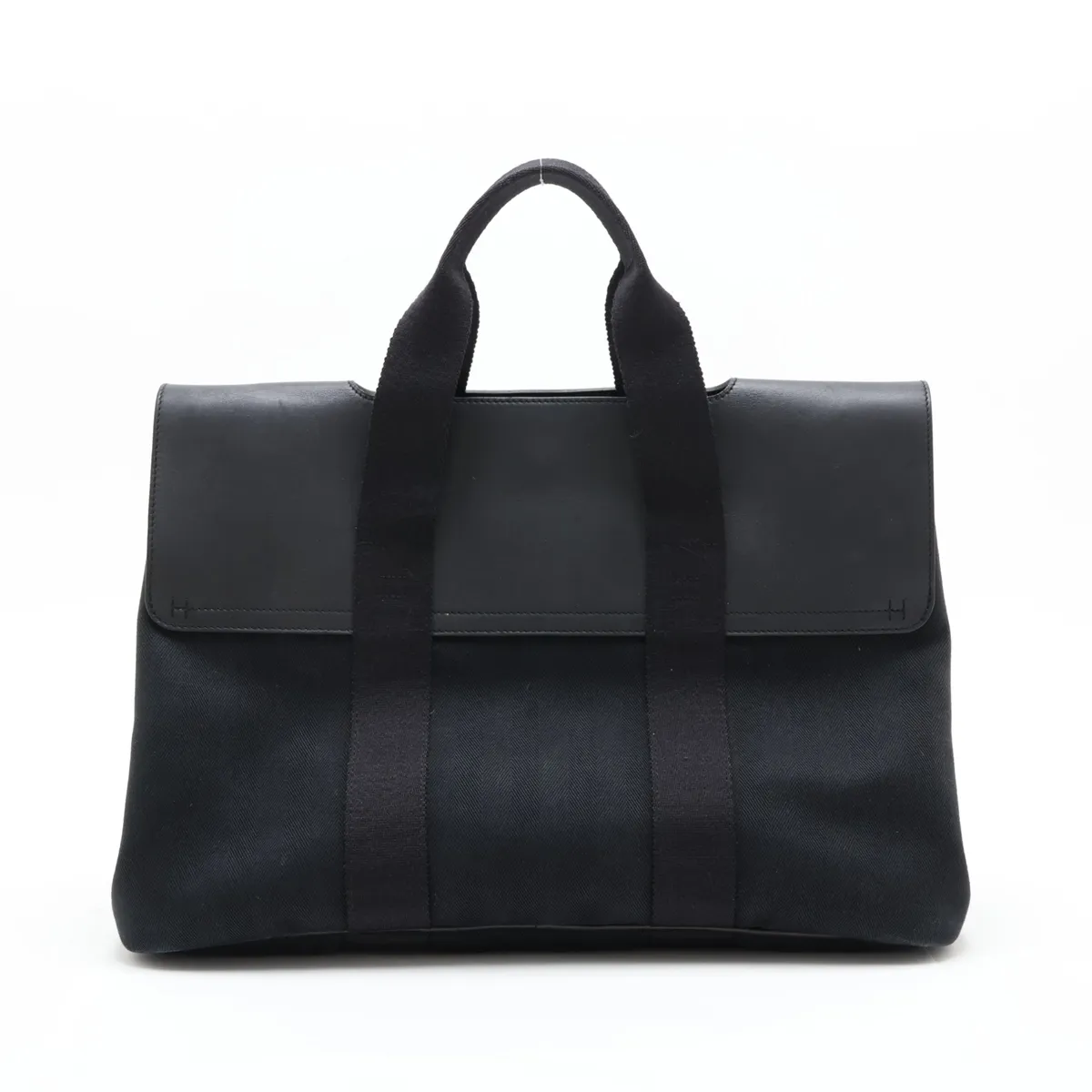 Valparaiso MM Toile Chevron x Leather Black Silver Hardware — view 2