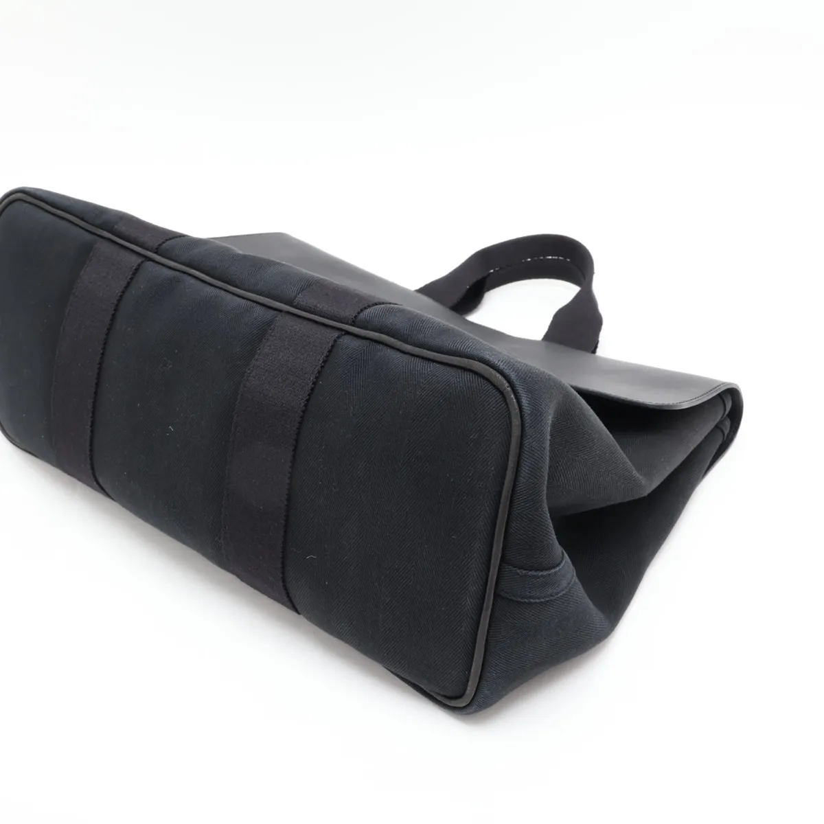 Valparaiso MM Toile Chevron x Leather Black Silver Hardware — view 3